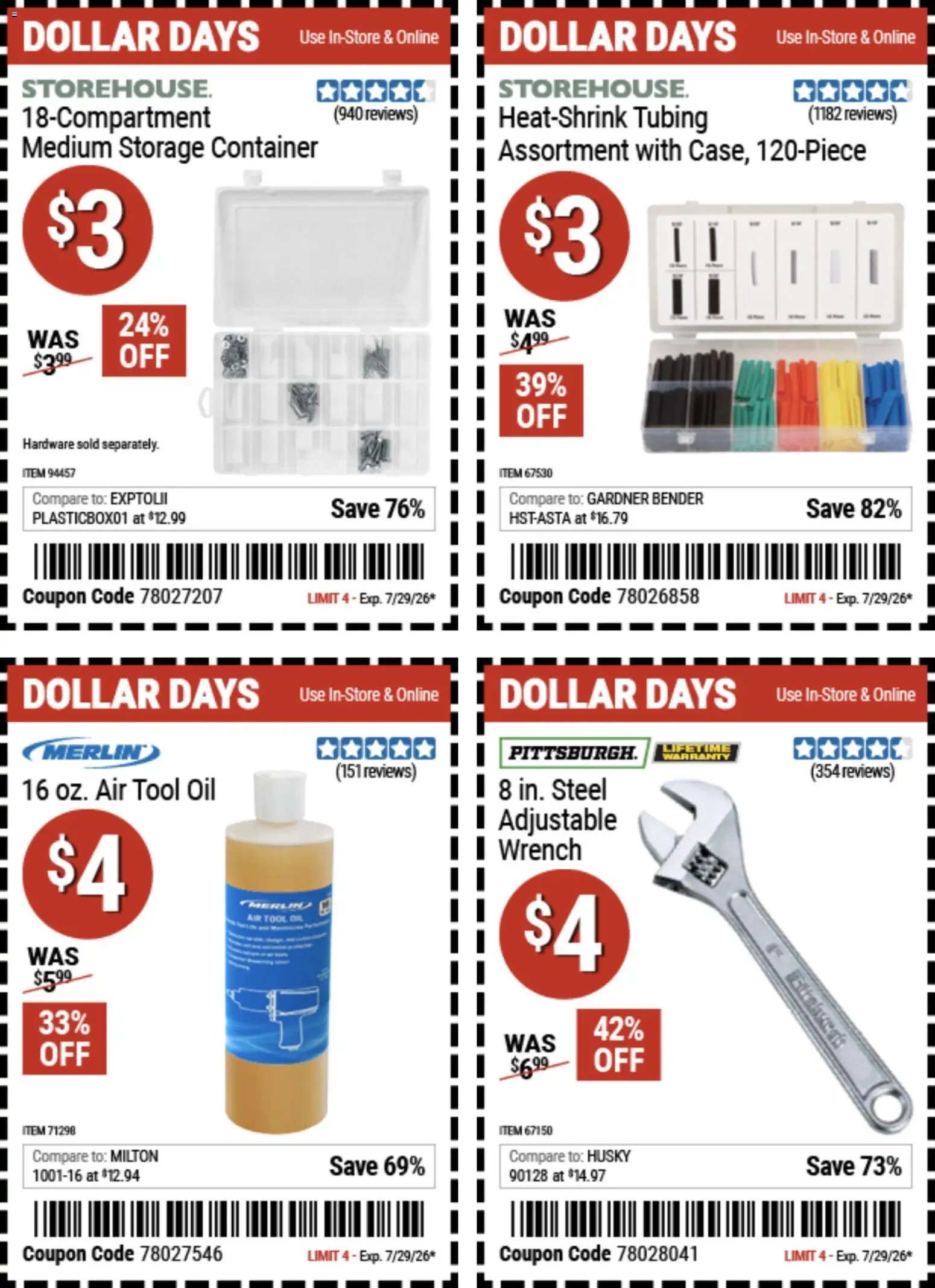 Harbor Freight Dollar Days