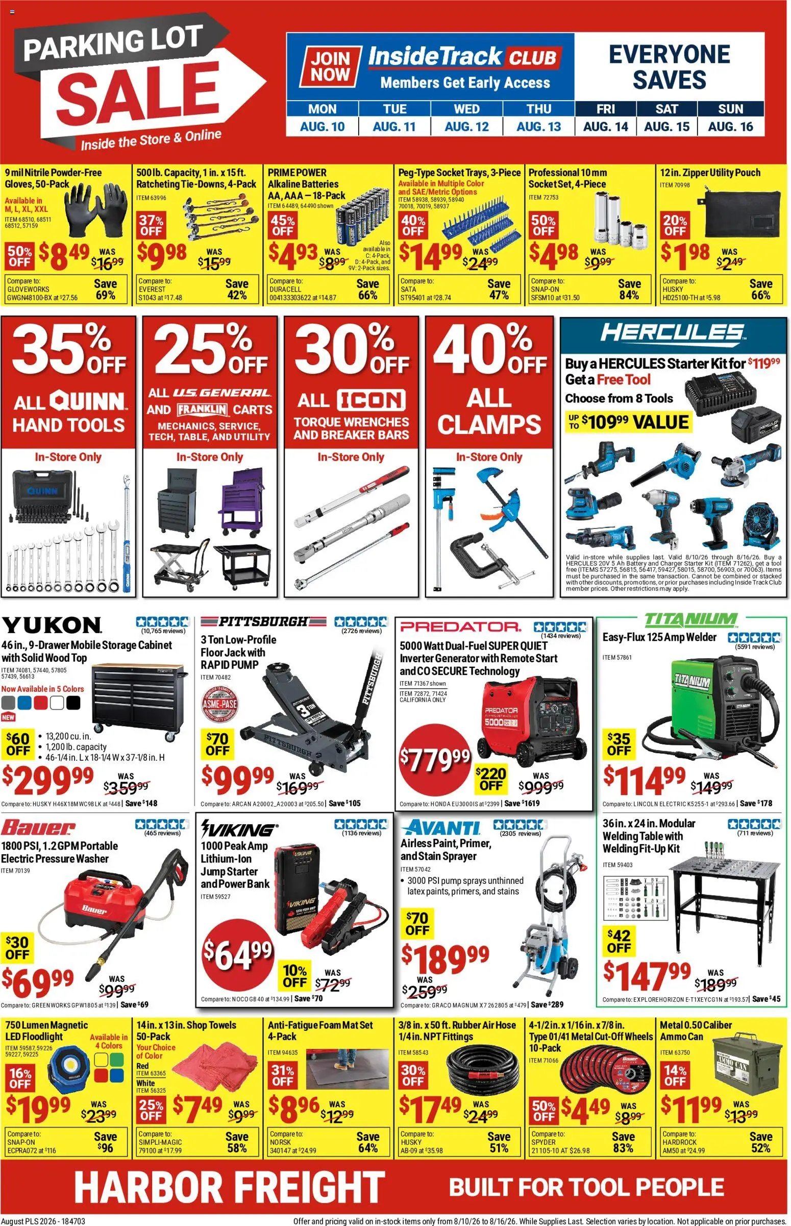 Harbor Freight Parking Lot Sale