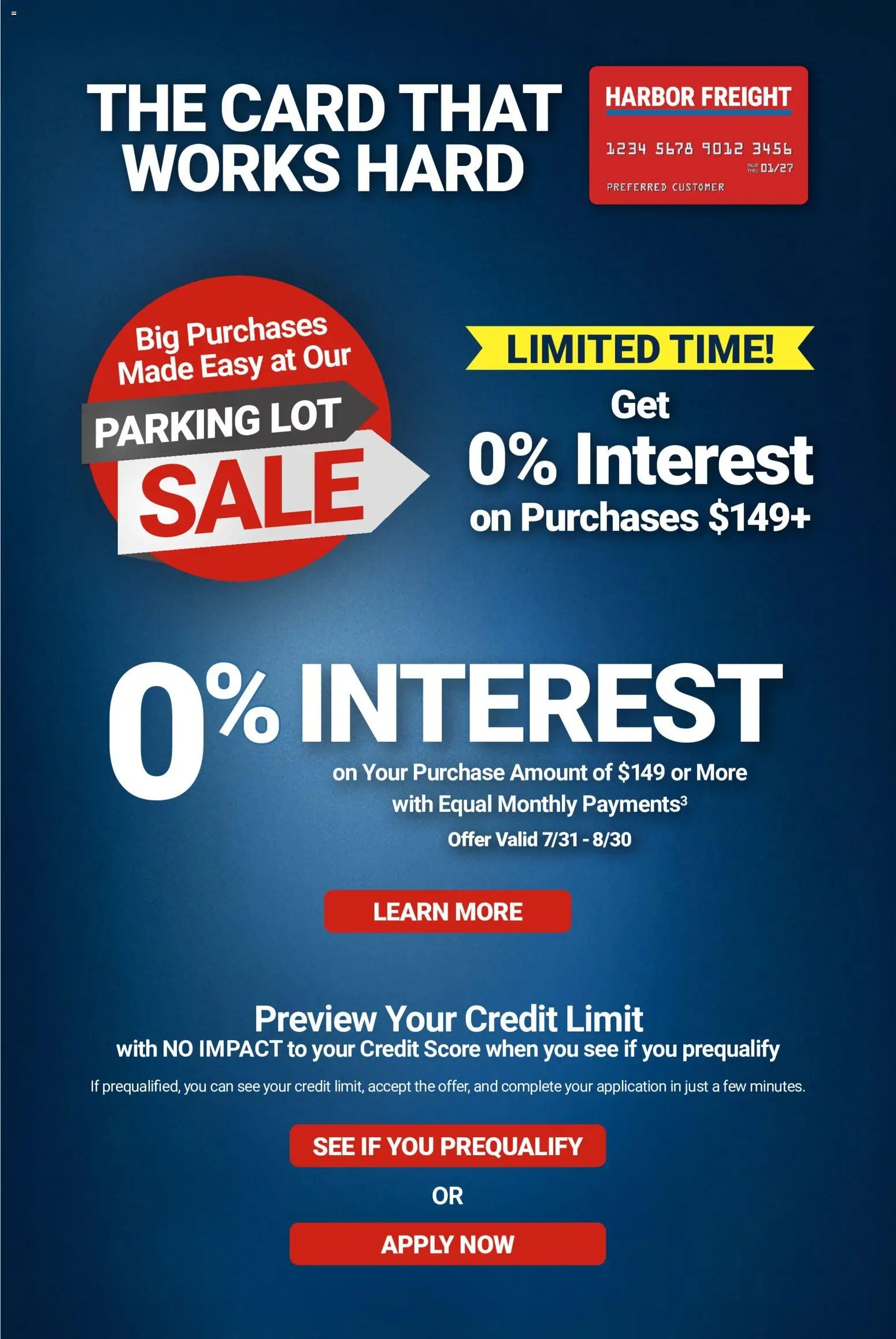 Harbor Freight Parking Lot Sale