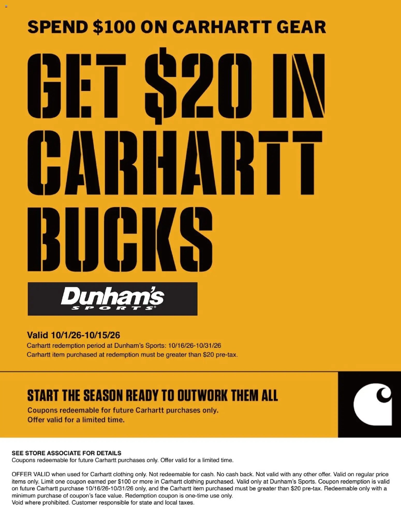 Dunham's Sports Carhartt