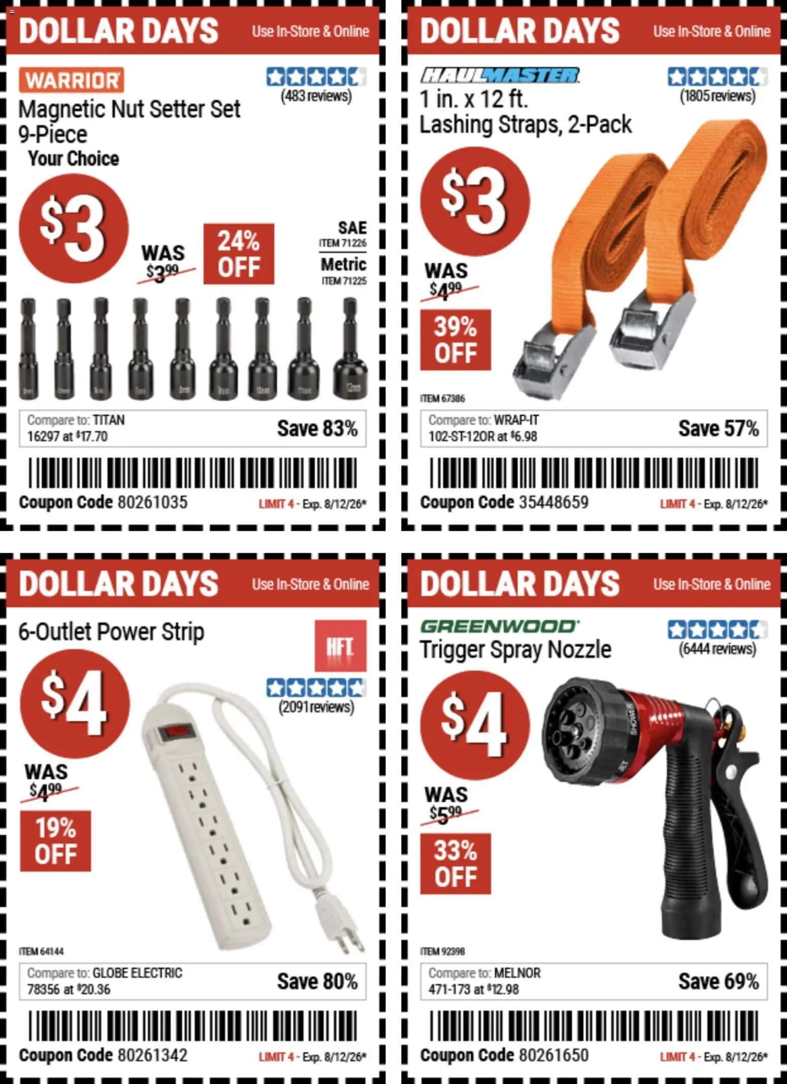 Harbor Freight Dollar Days
