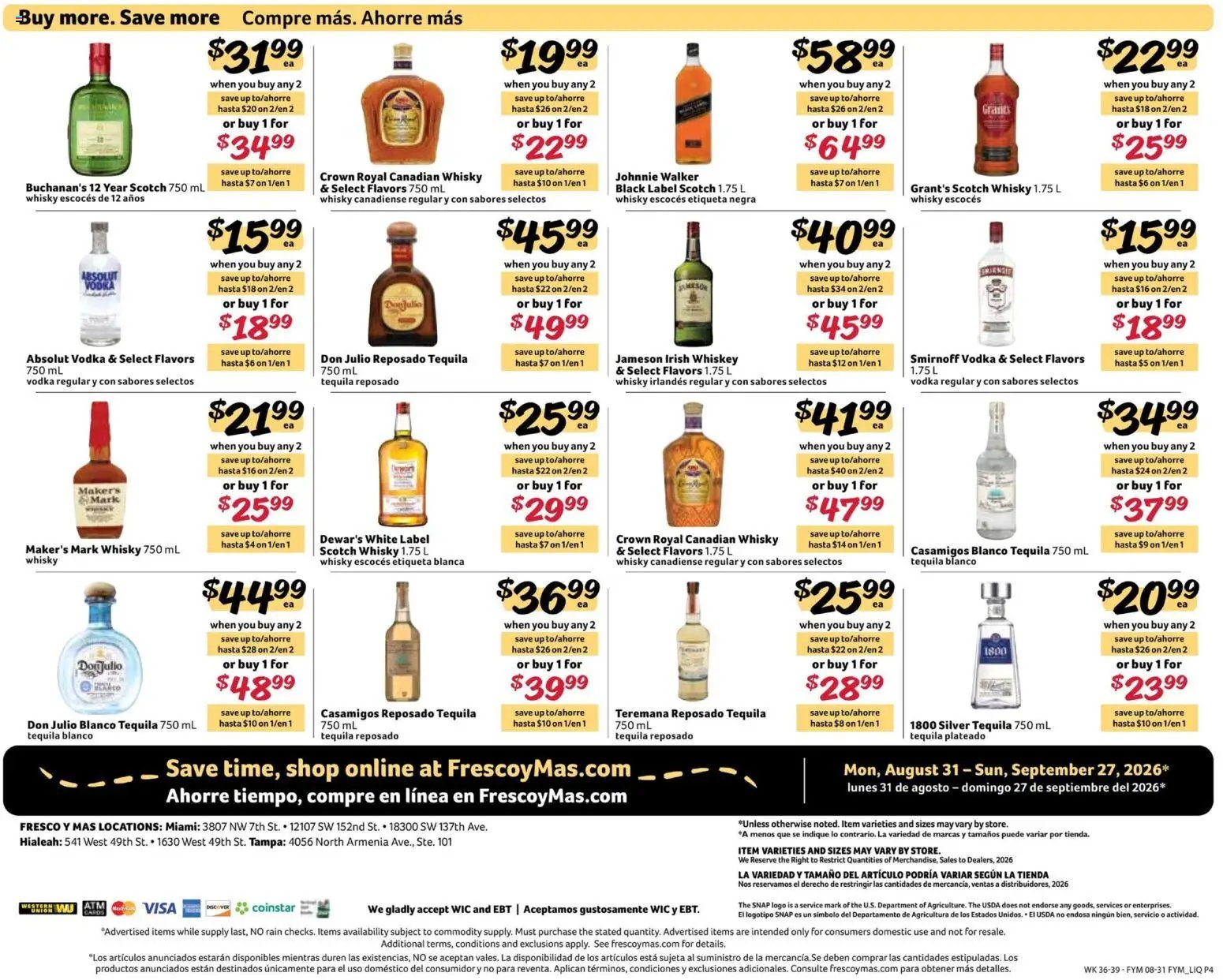 Fresco y Más Alcohol Flyer