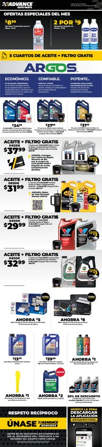 Advance Auto Parts Weekly Ad - Spanish