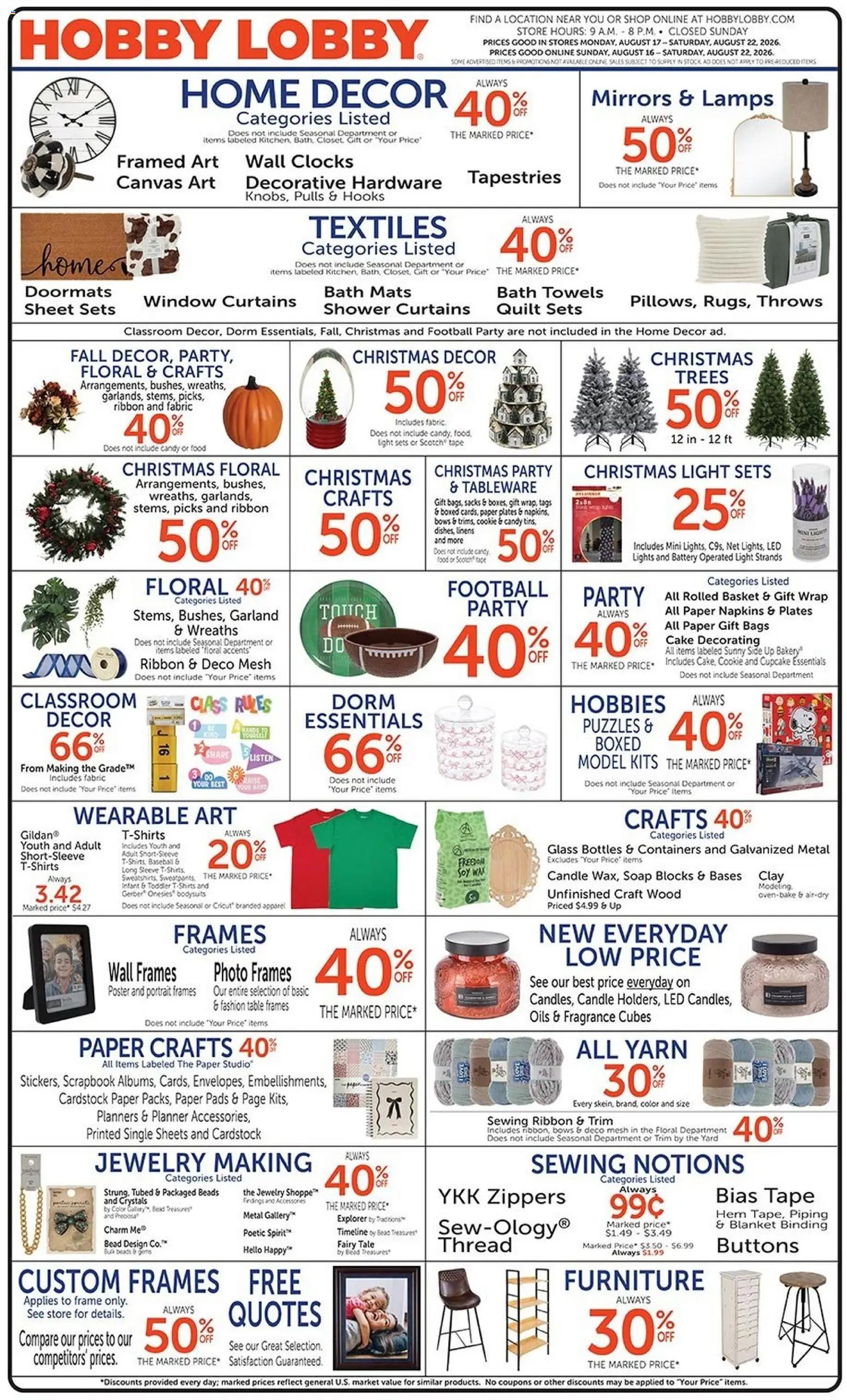 Hobby Lobby Weekly Ad