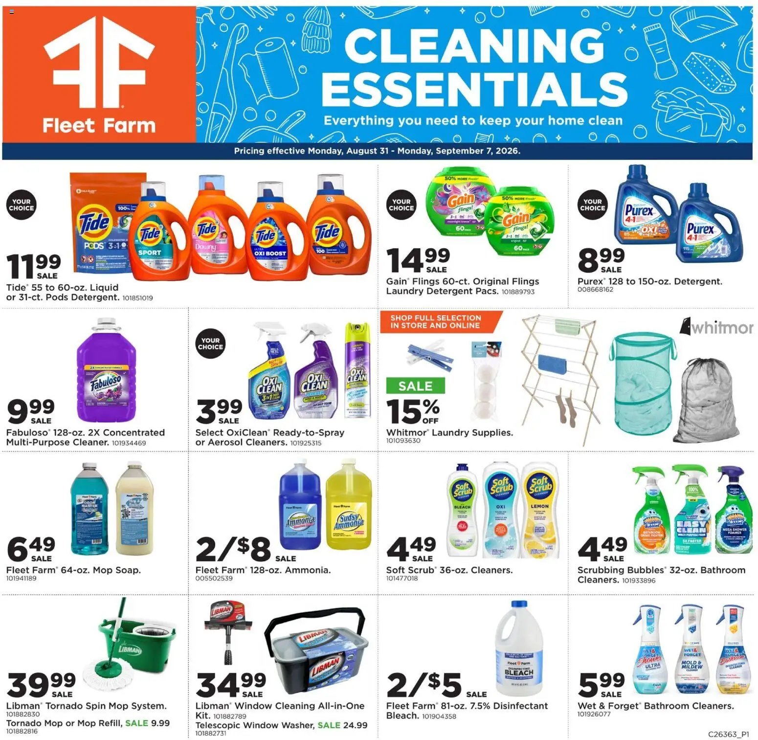 Mills Fleet Farm Cleaning Essentials