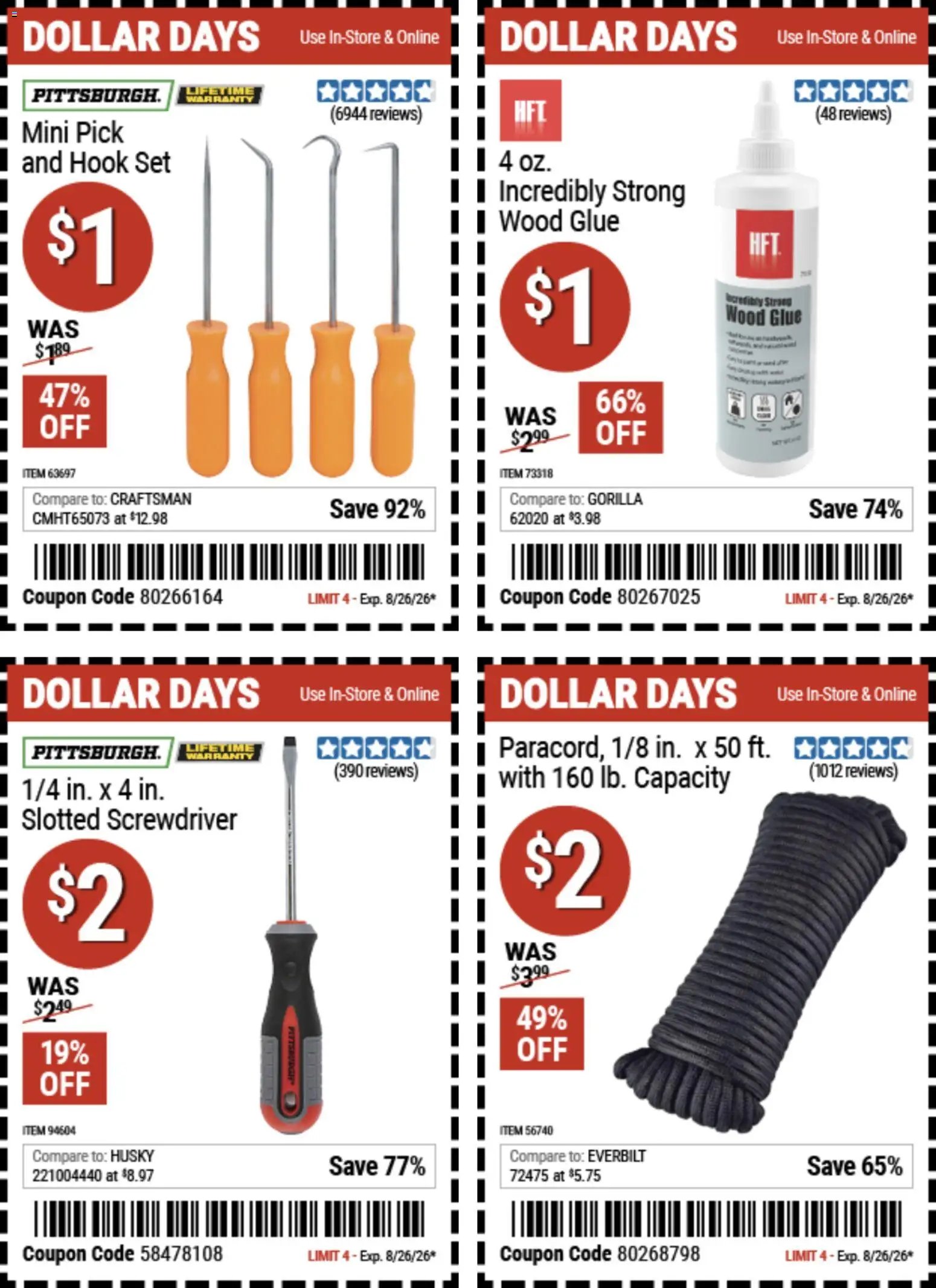 Harbor Freight Dollar Days