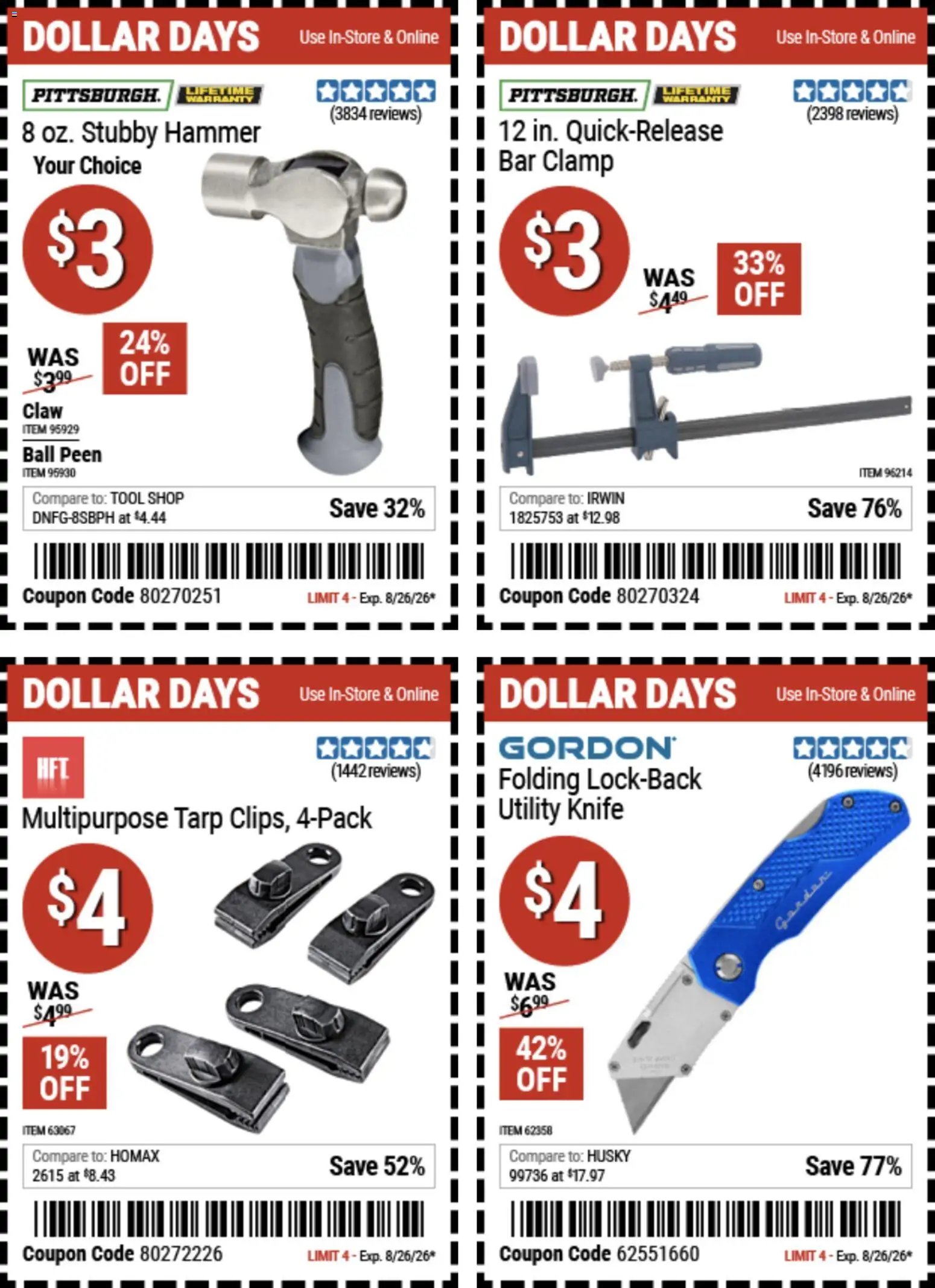 Harbor Freight Dollar Days