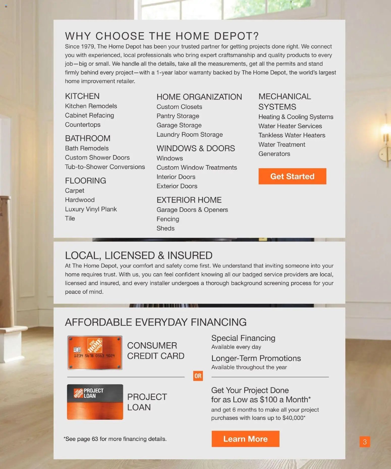 Home Depot Home Services Catalog