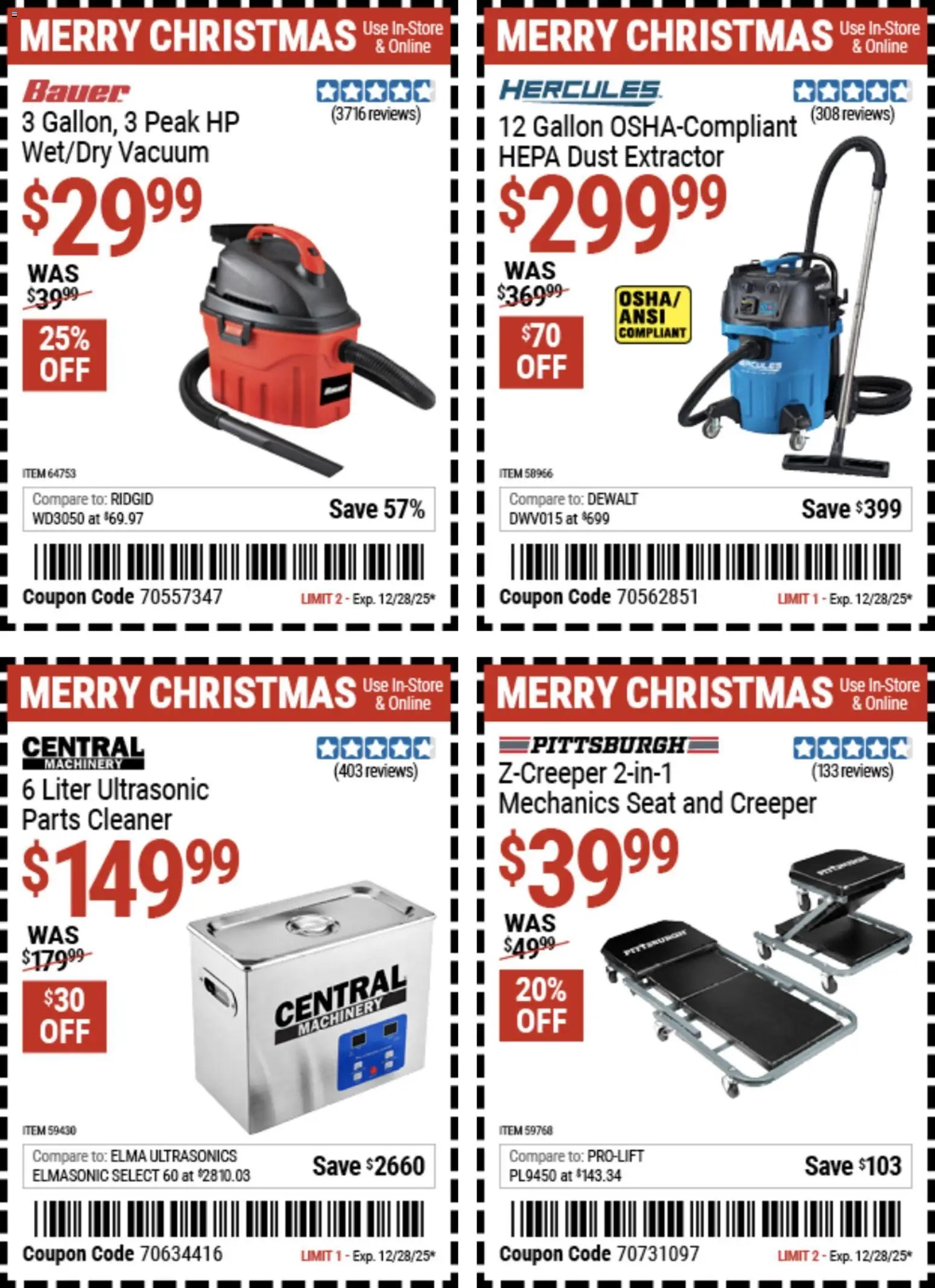 Harbor Freight Christmas Coupon Deals