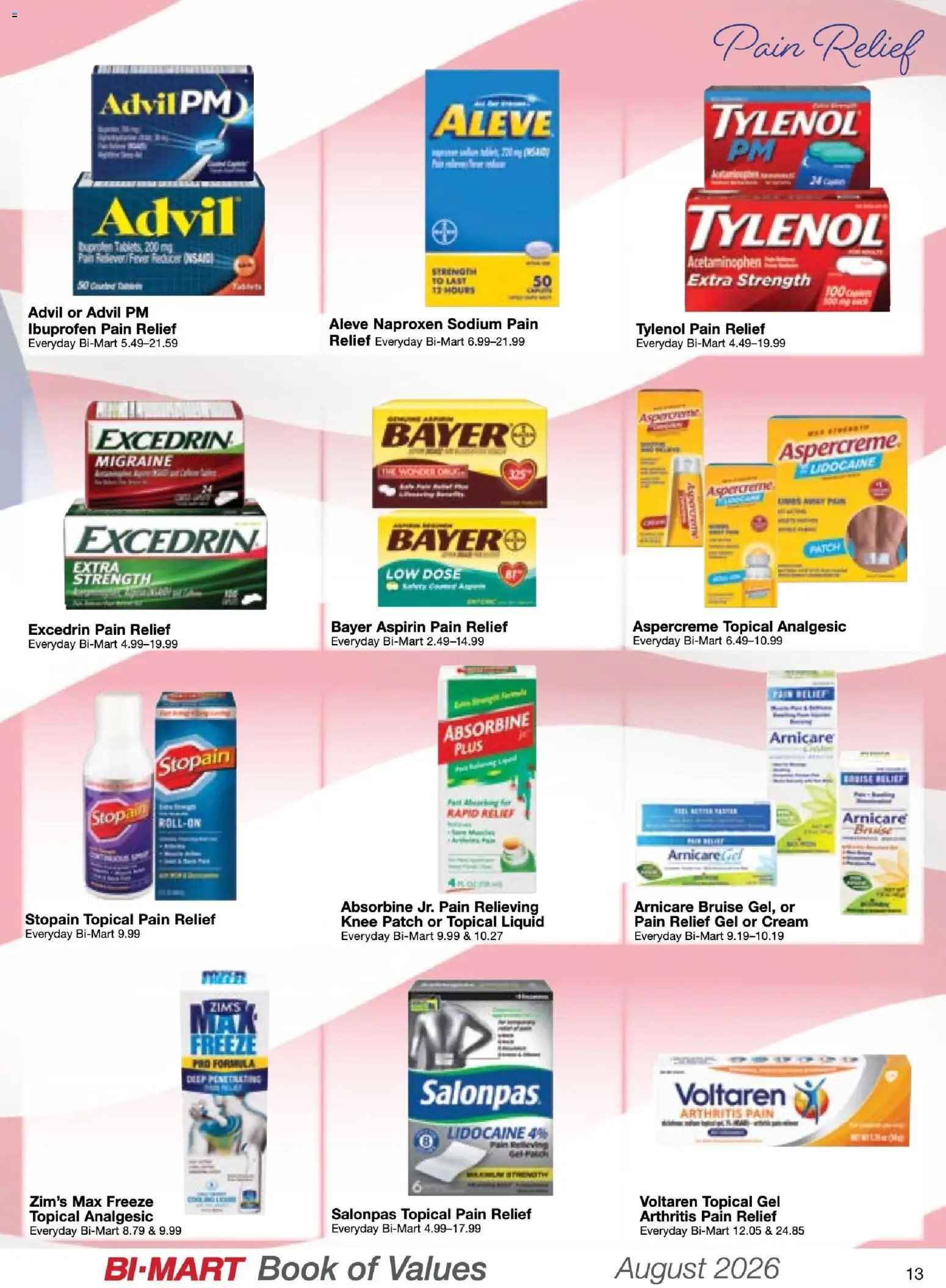 Bi-Mart August Health & Beauty Book of Values