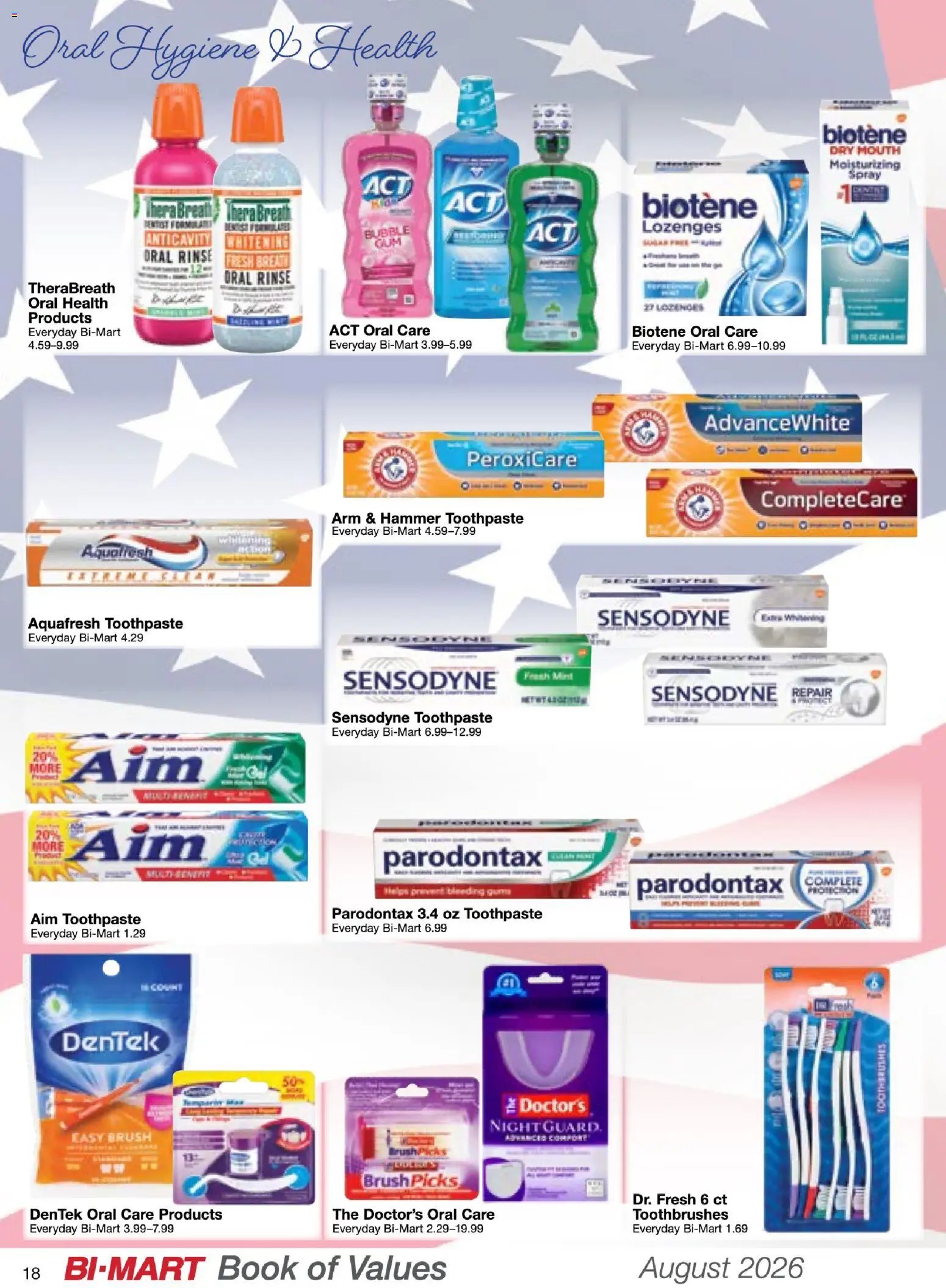Bi-Mart August Health & Beauty Book of Values