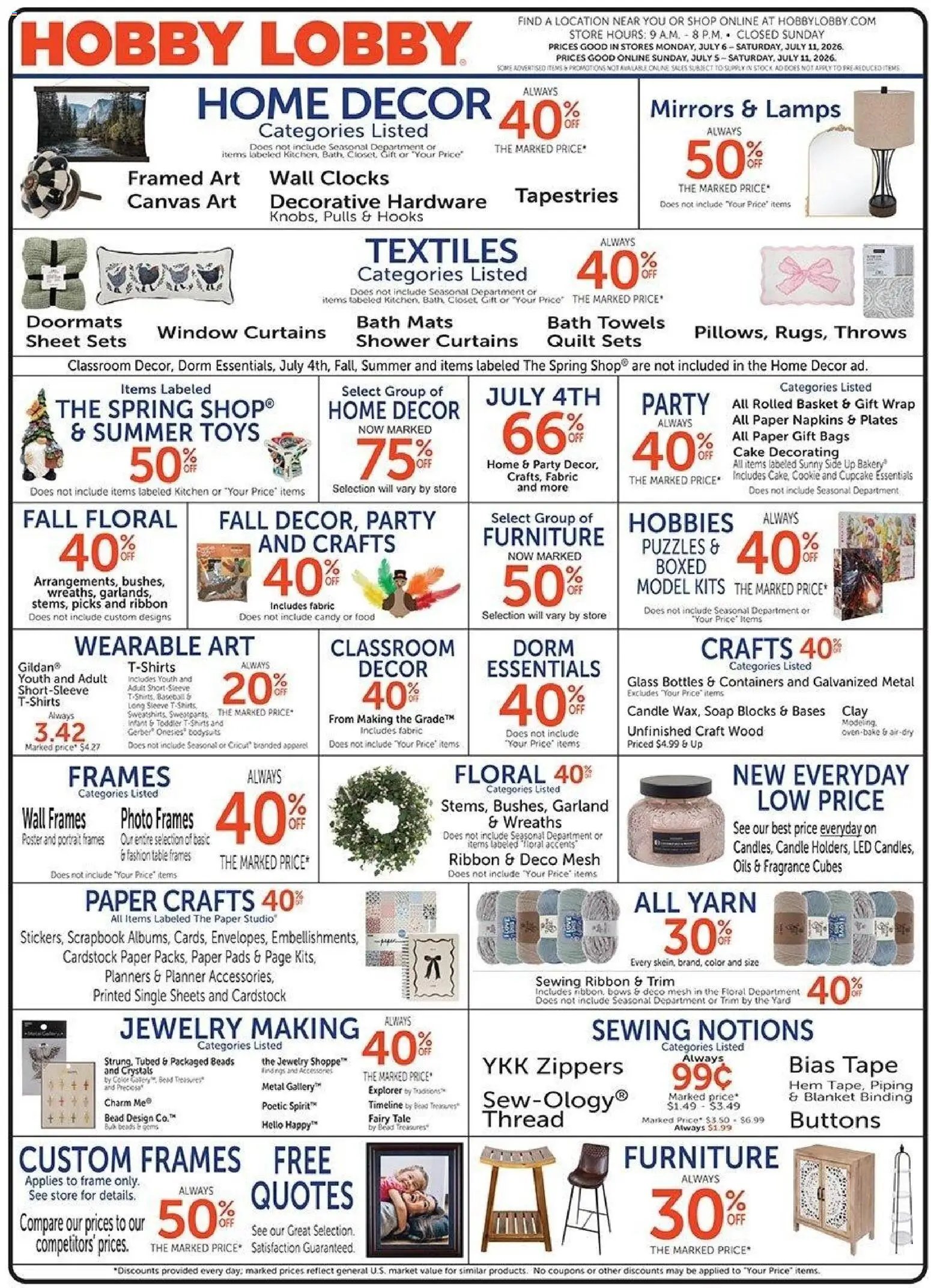 Hobby Lobby Weekly Ad