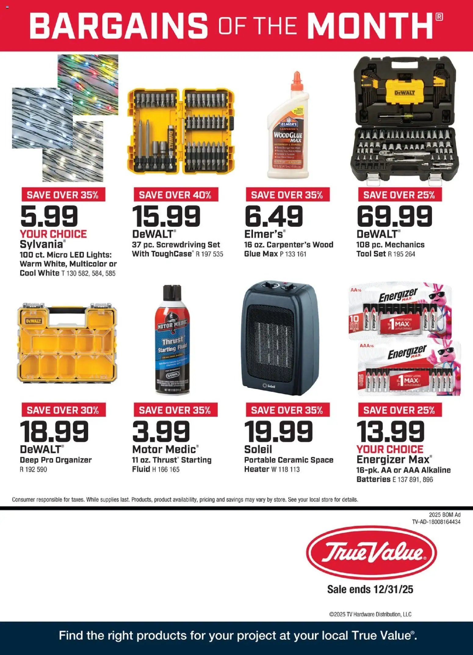 True Value December Bargains of the Month