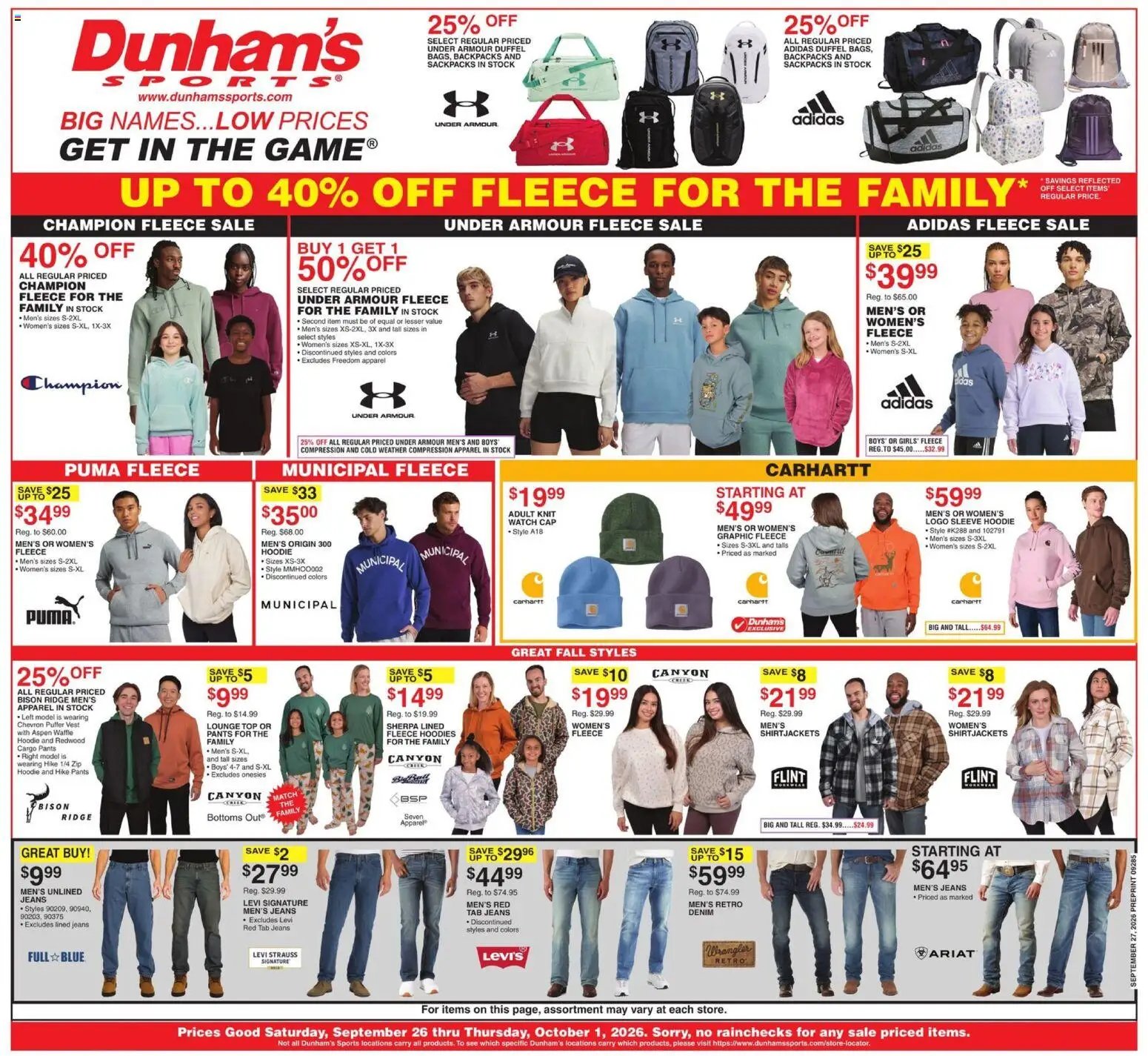 Dunham's Sports Weekly Ad