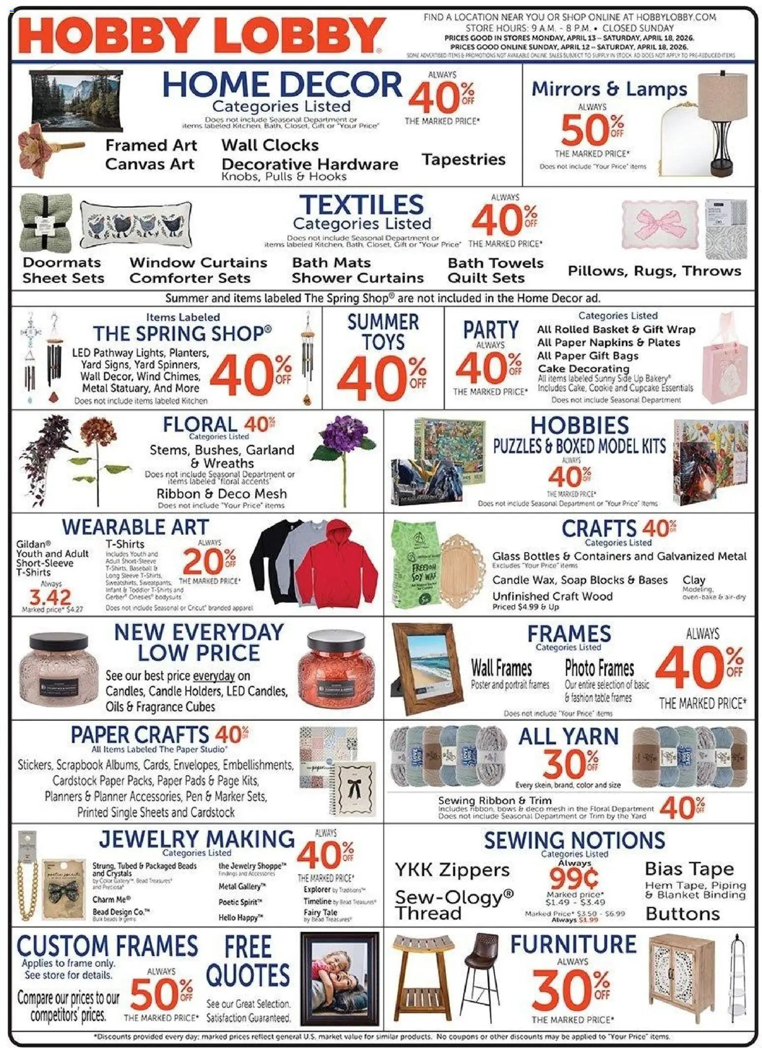 Hobby Lobby Weekly Ad