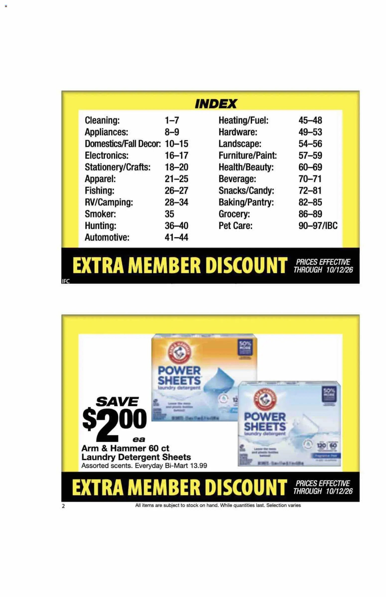 Bi-Mart Extra Member Discount Book