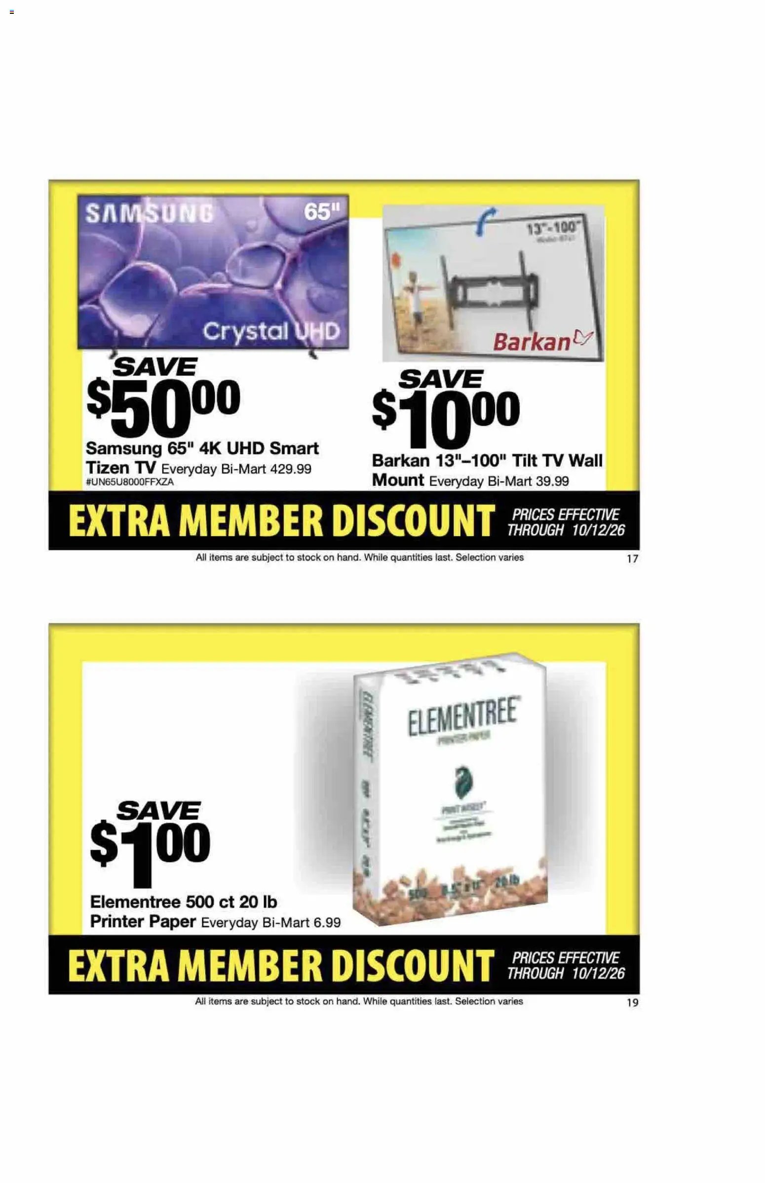 Bi-Mart Extra Member Discount Book