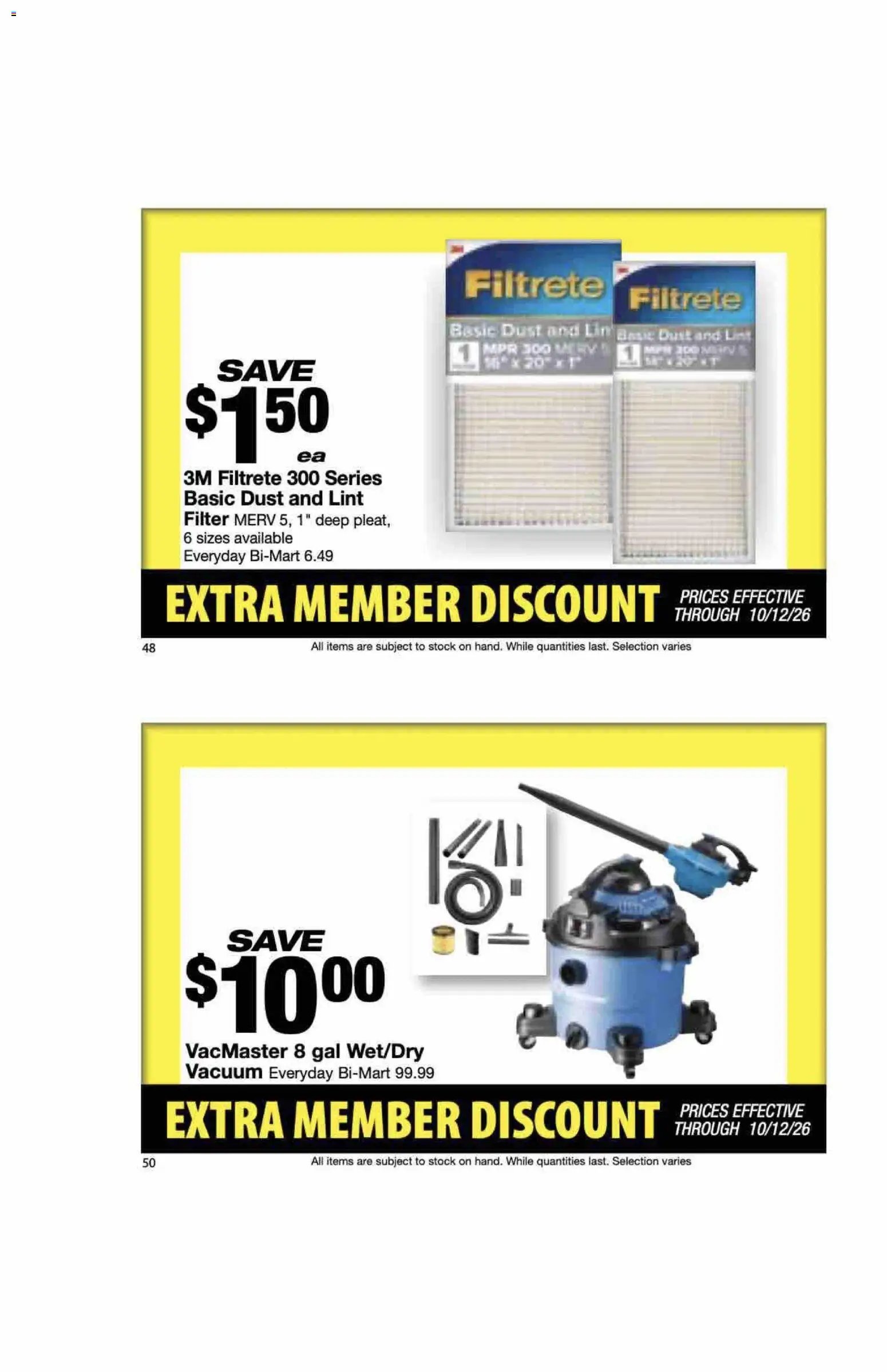 Bi-Mart Extra Member Discount Book