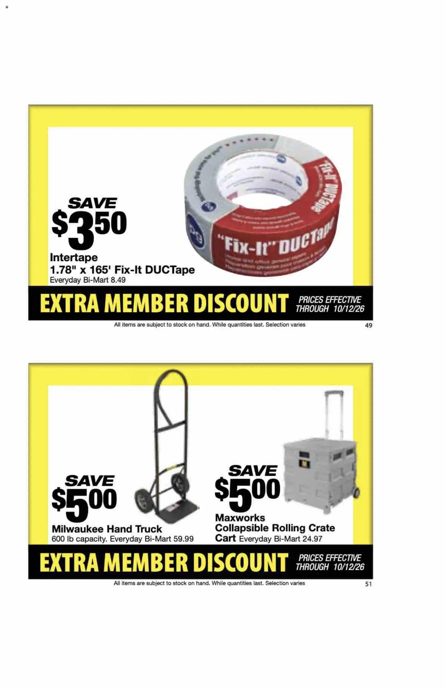 Bi-Mart Extra Member Discount Book