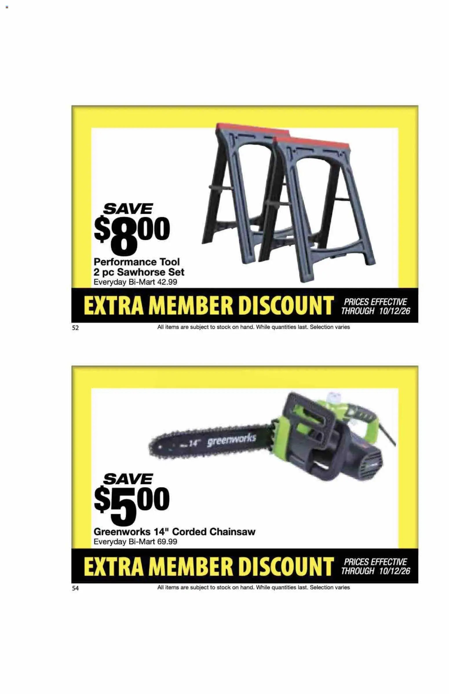 Bi-Mart Extra Member Discount Book