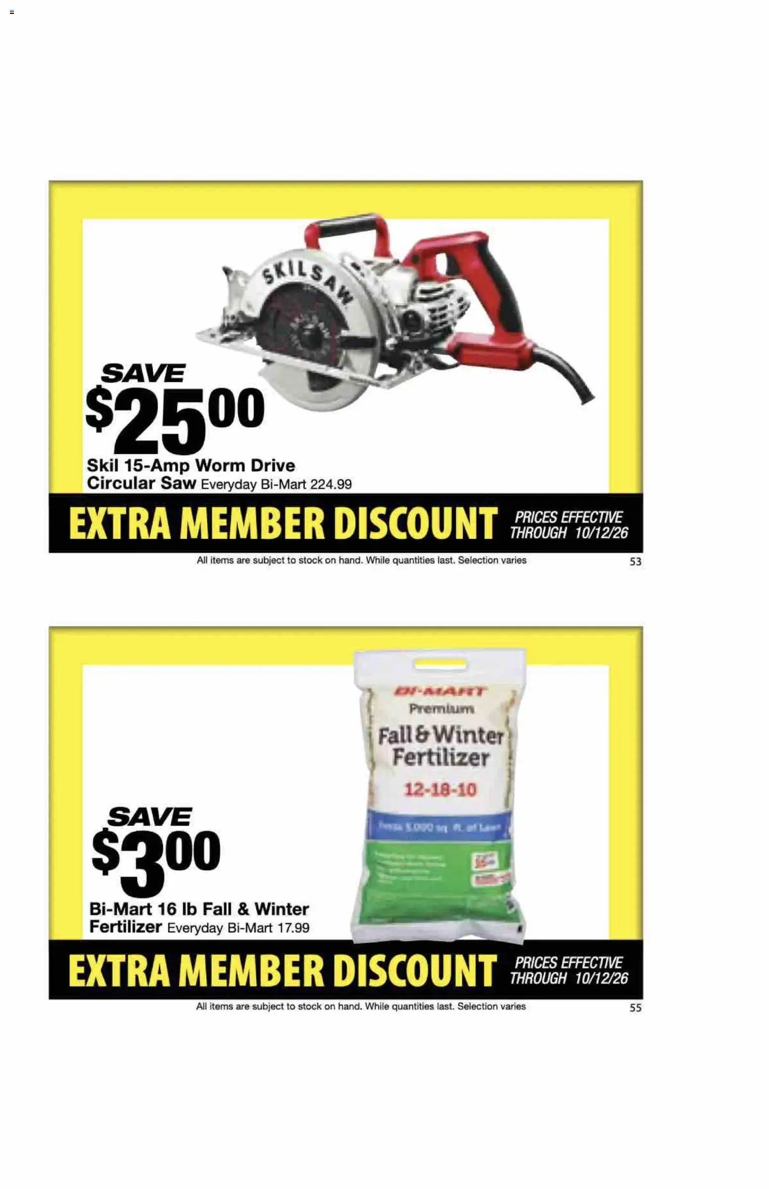 Bi-Mart Extra Member Discount Book