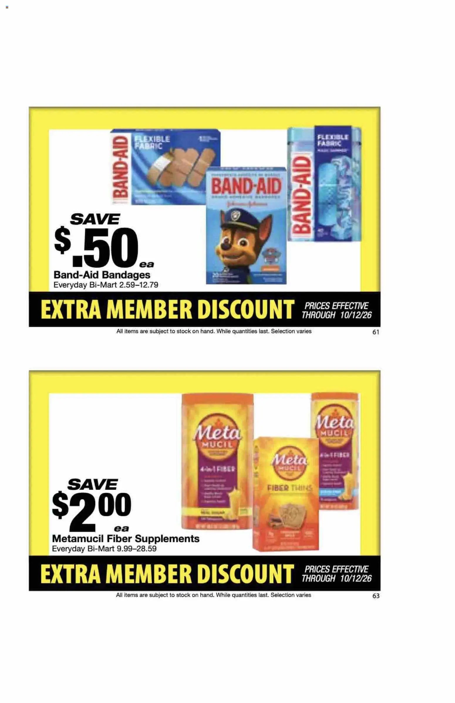 Bi-Mart Extra Member Discount Book