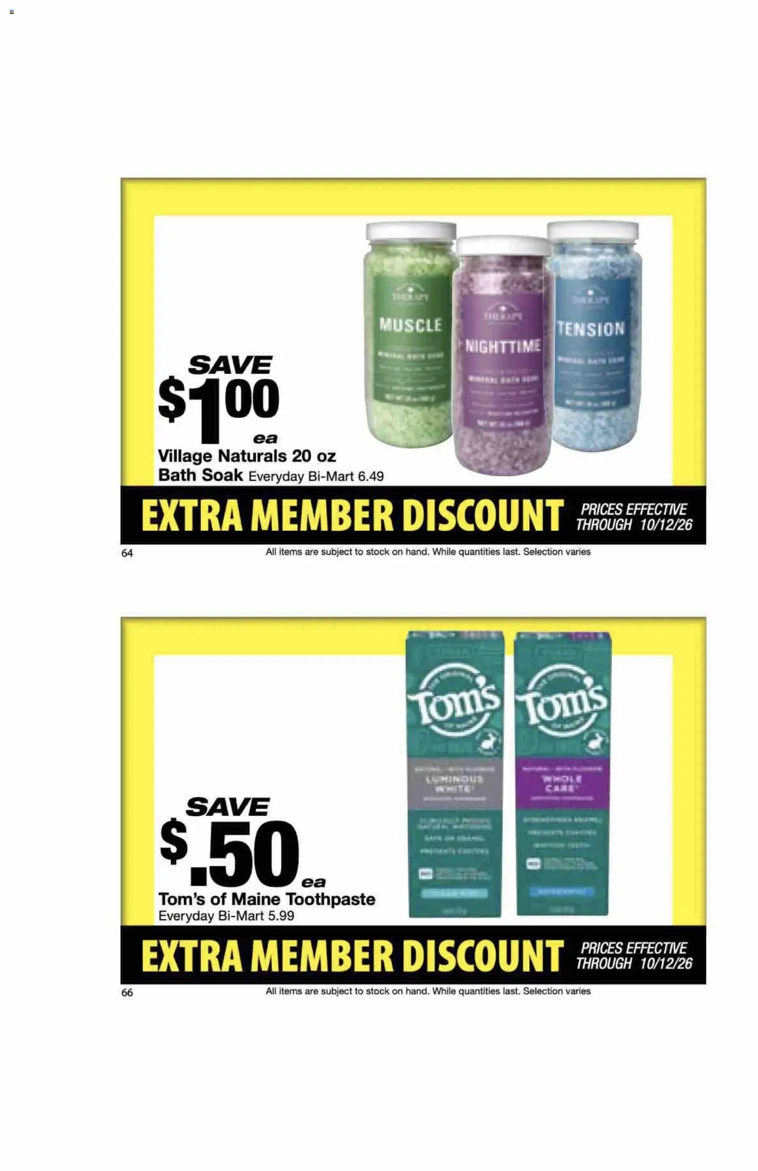 Bi-Mart Extra Member Discount Book
