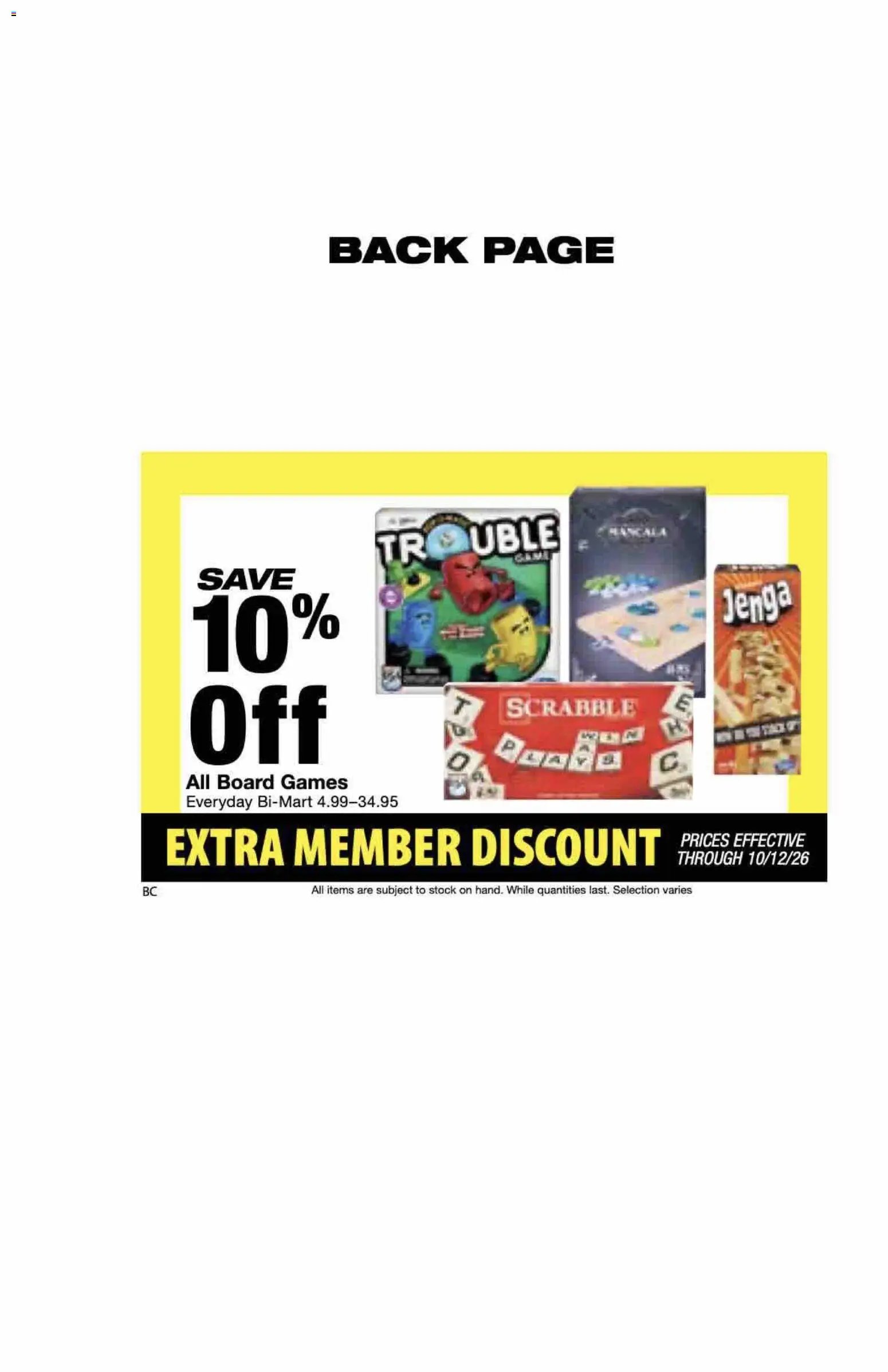 Bi-Mart Extra Member Discount Book