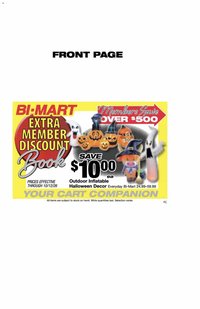 Bi-Mart Extra Member Discount Book