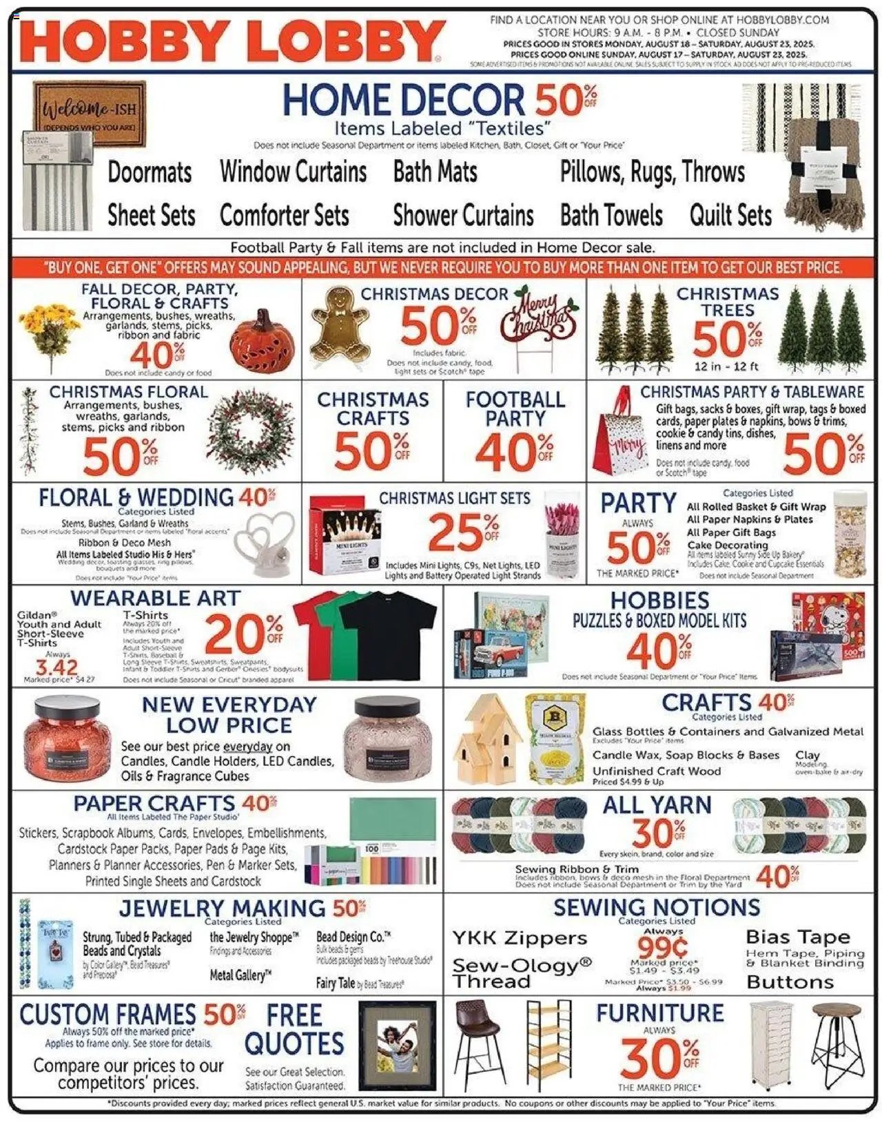 Hobby Lobby Weekly Ad (2025-08-17 - 2025-08-23) | 1
