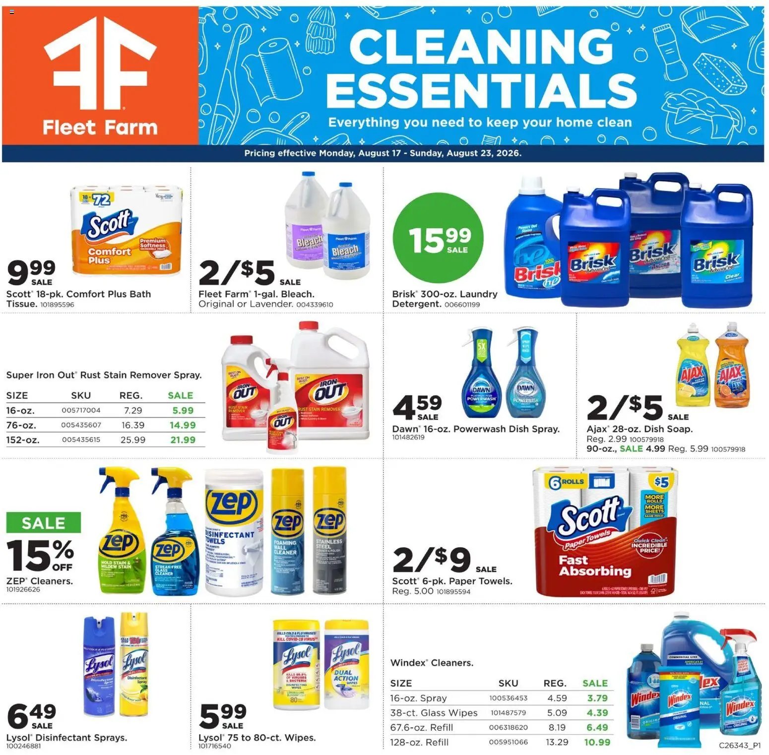 Mills Fleet Farm Cleaning Essentials