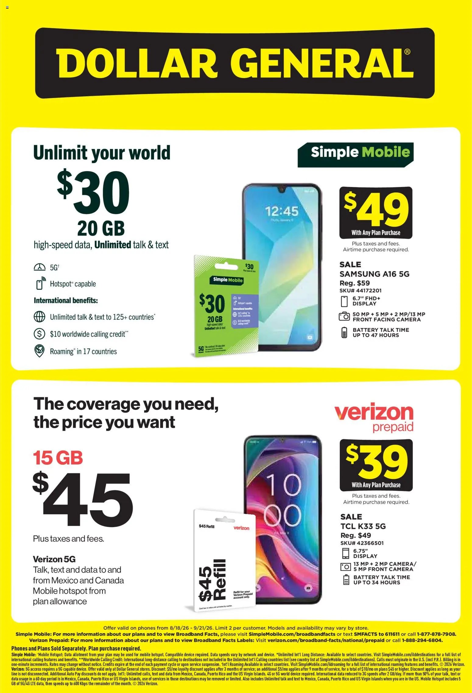 Dollar General AT&T/Tracfone