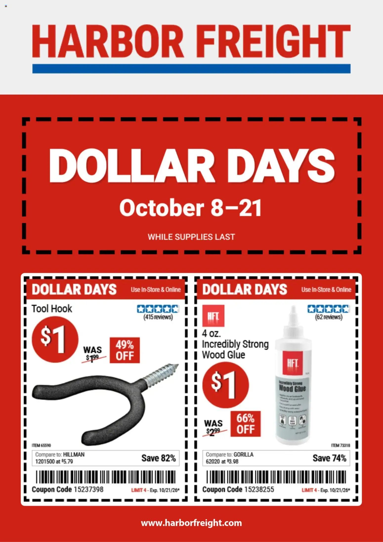 Harbor Freight Dollar Days