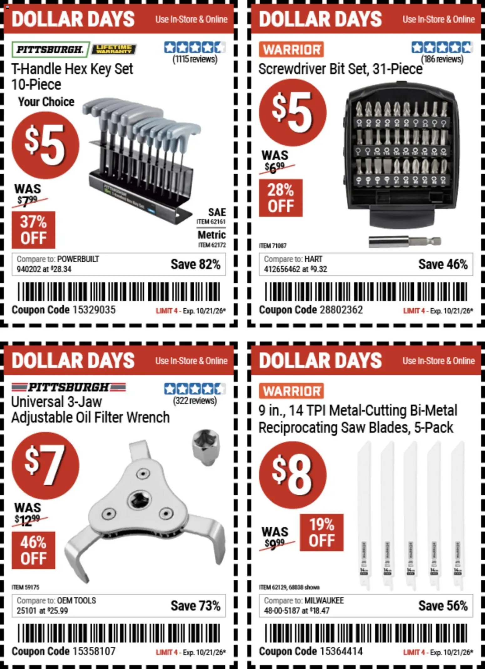 Harbor Freight Dollar Days