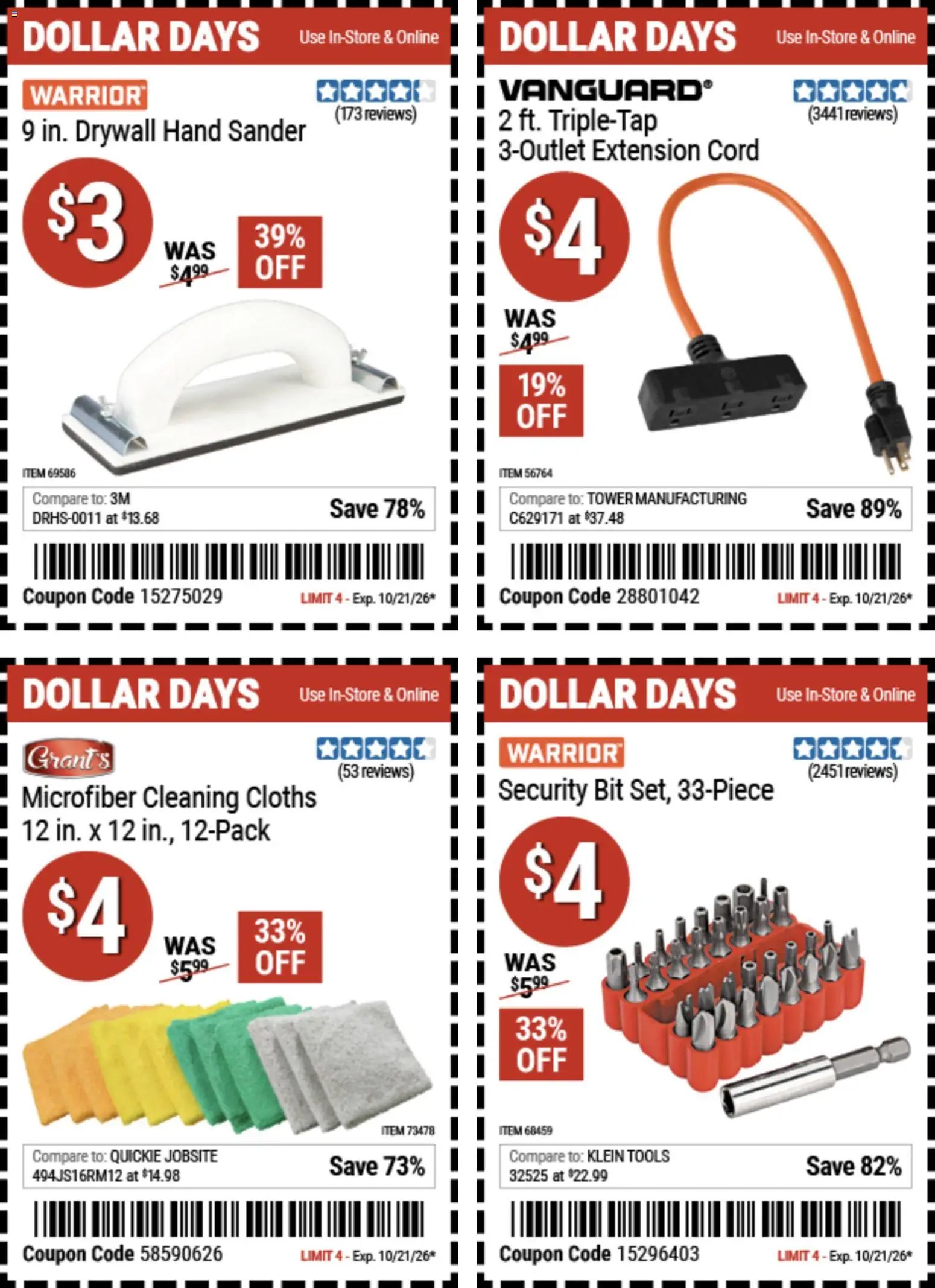Harbor Freight Dollar Days