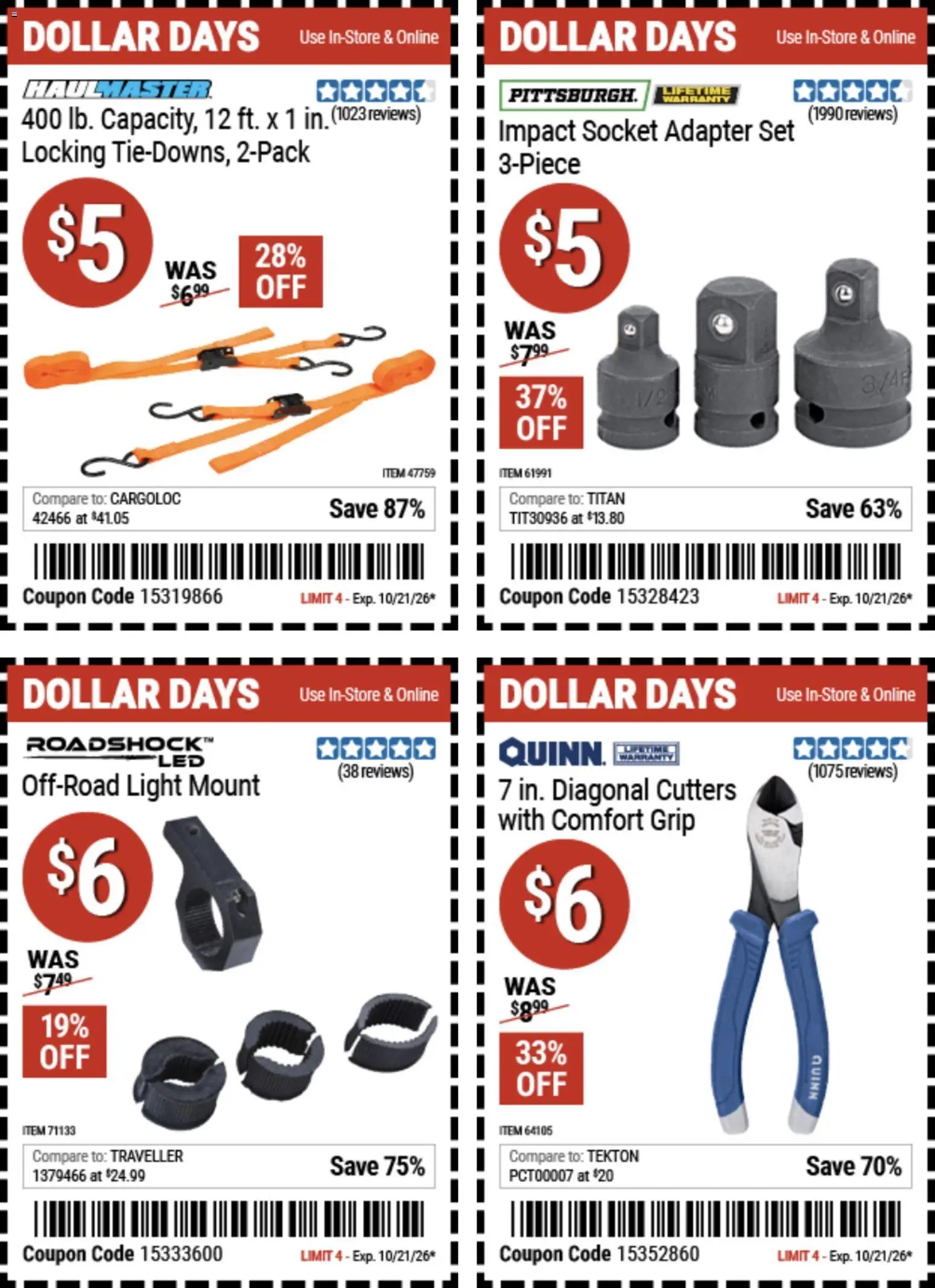 Harbor Freight Dollar Days