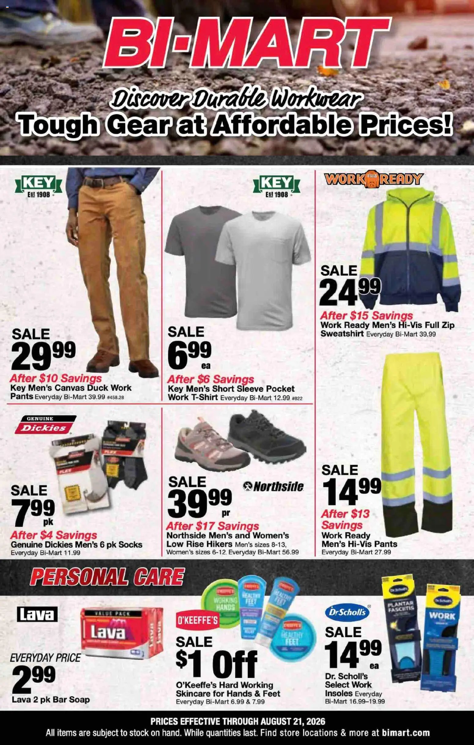 Bi-Mart Work Gear Savings Flyer