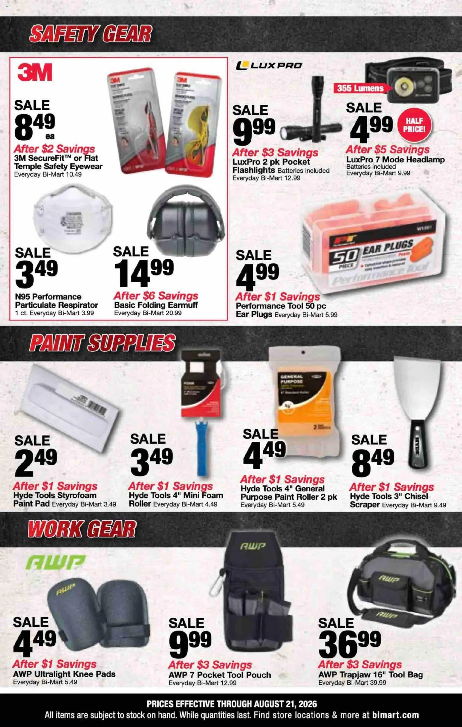 Bi-Mart Work Gear Savings Flyer