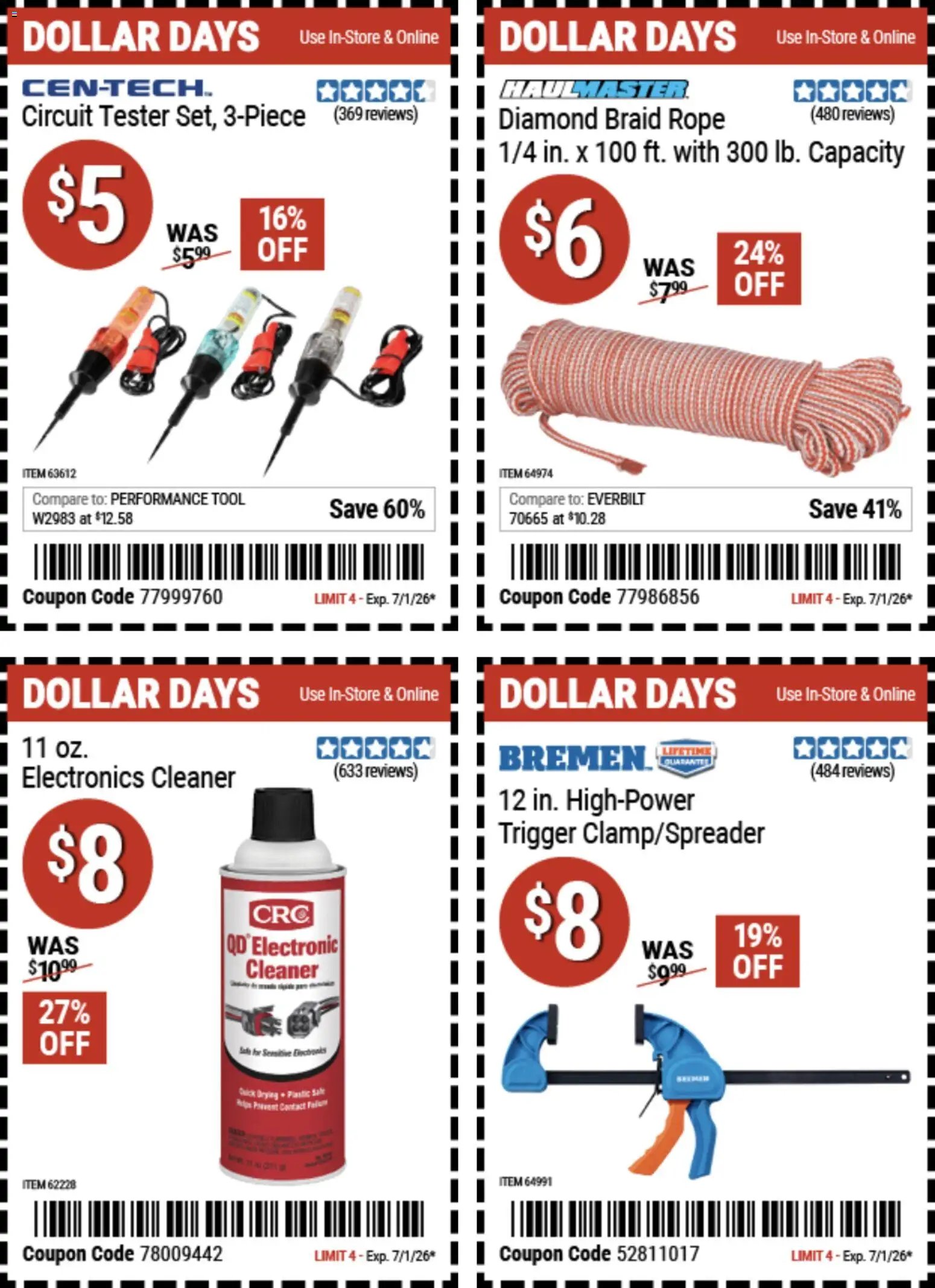 Harbor Freight Dollar Days