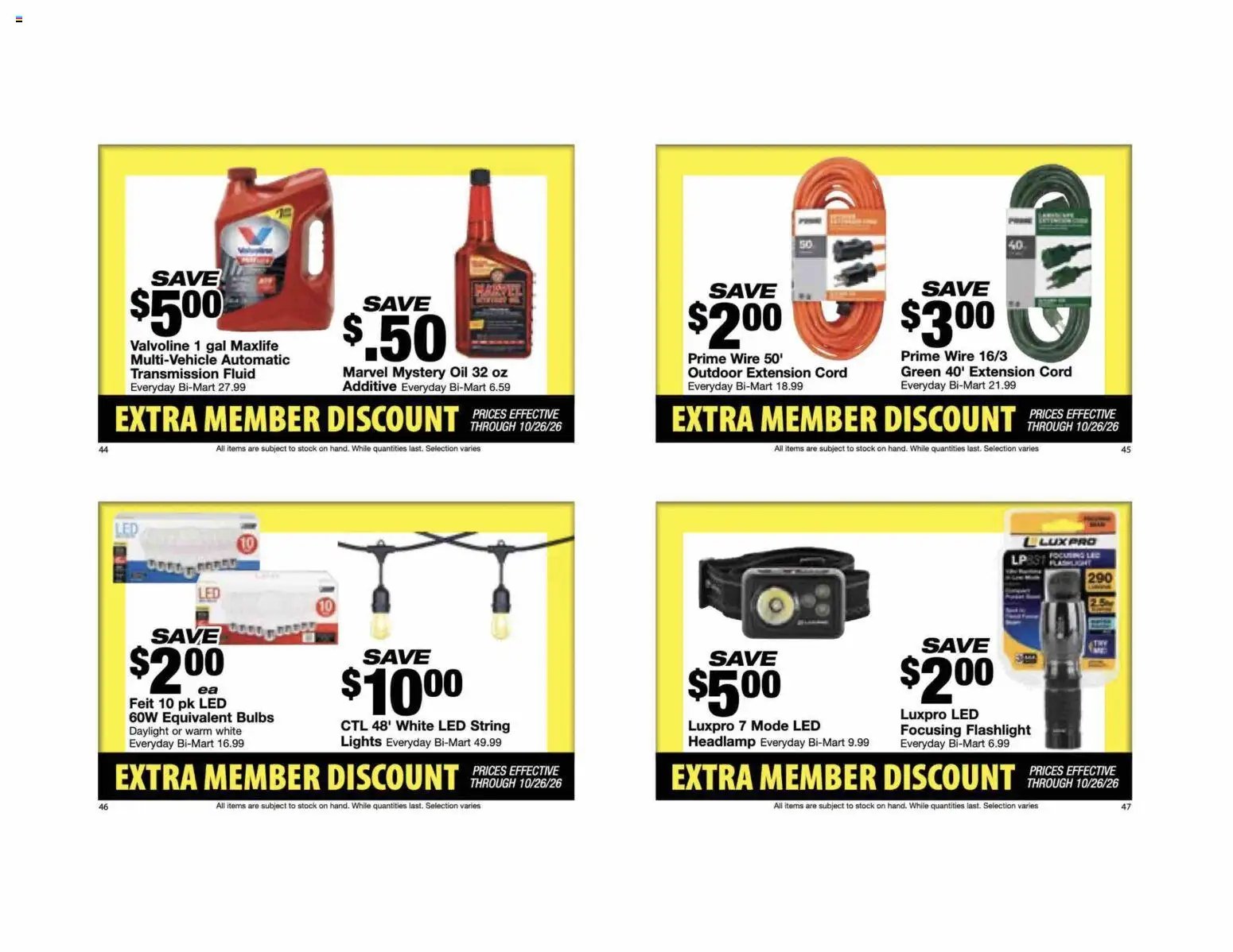 Bi-Mart Extra Member Discount Book