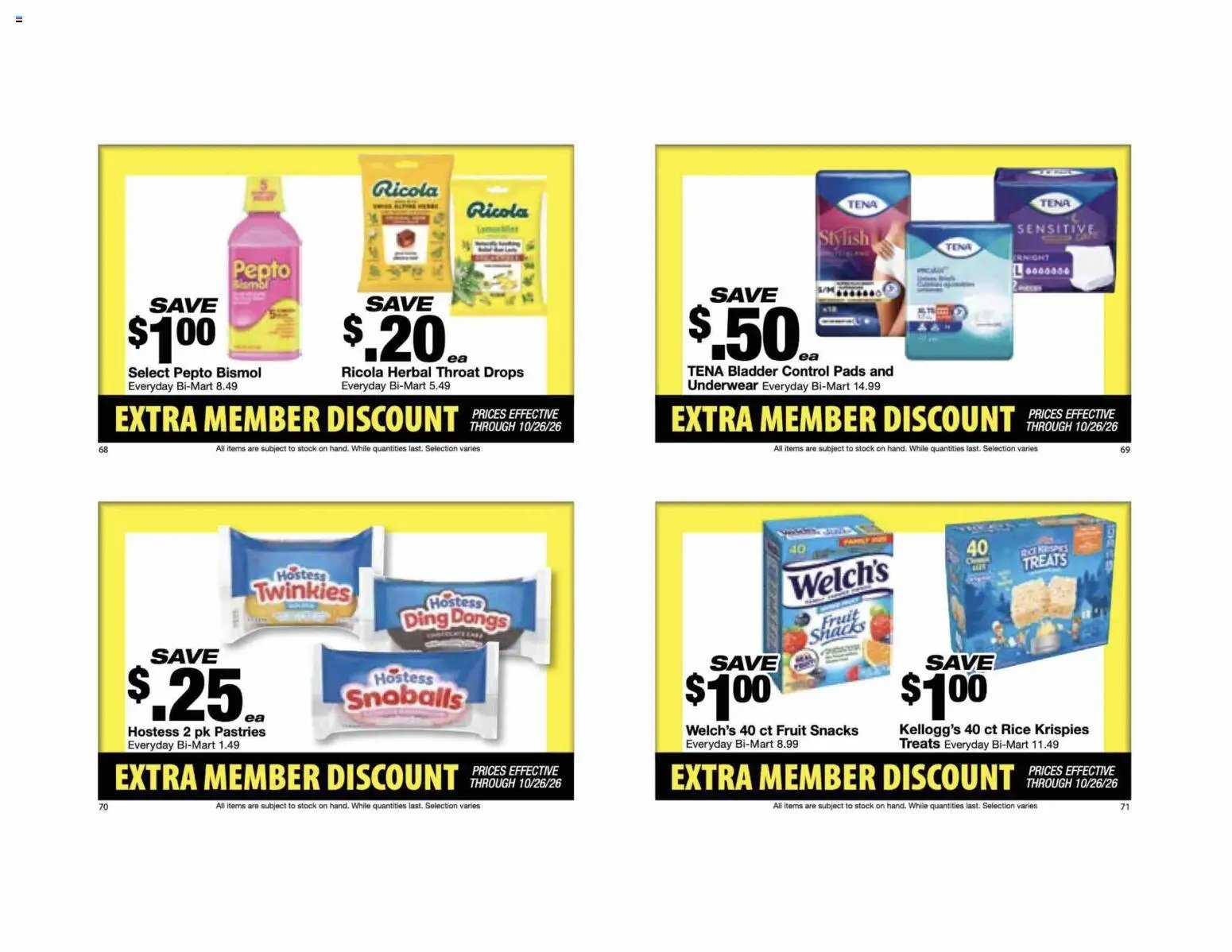 Bi-Mart Extra Member Discount Book