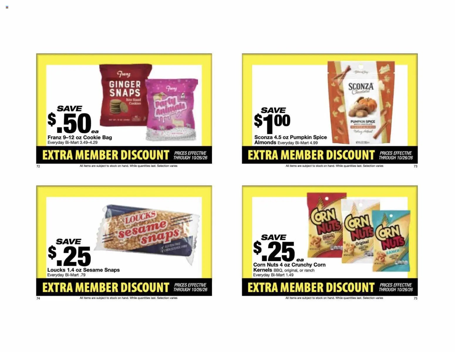Bi-Mart Extra Member Discount Book