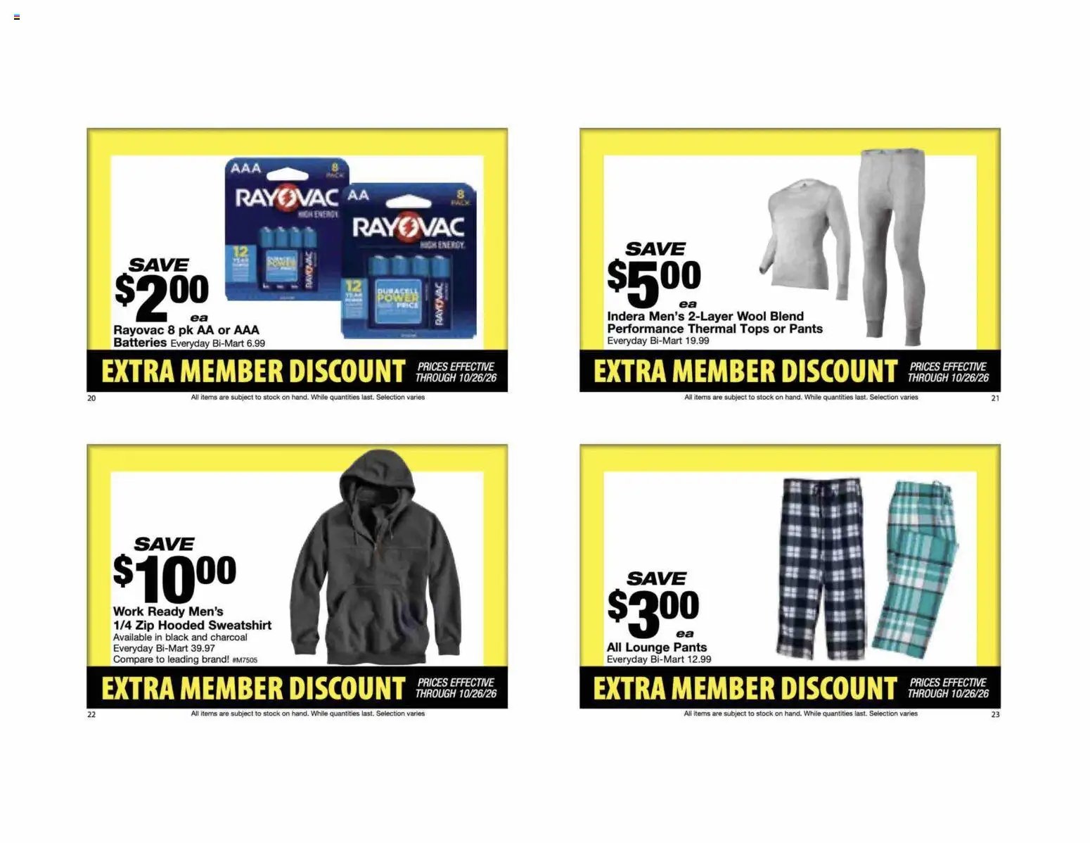 Bi-Mart Extra Member Discount Book