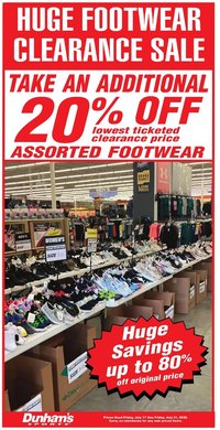 Dunham's Sports July Footwear Clearance