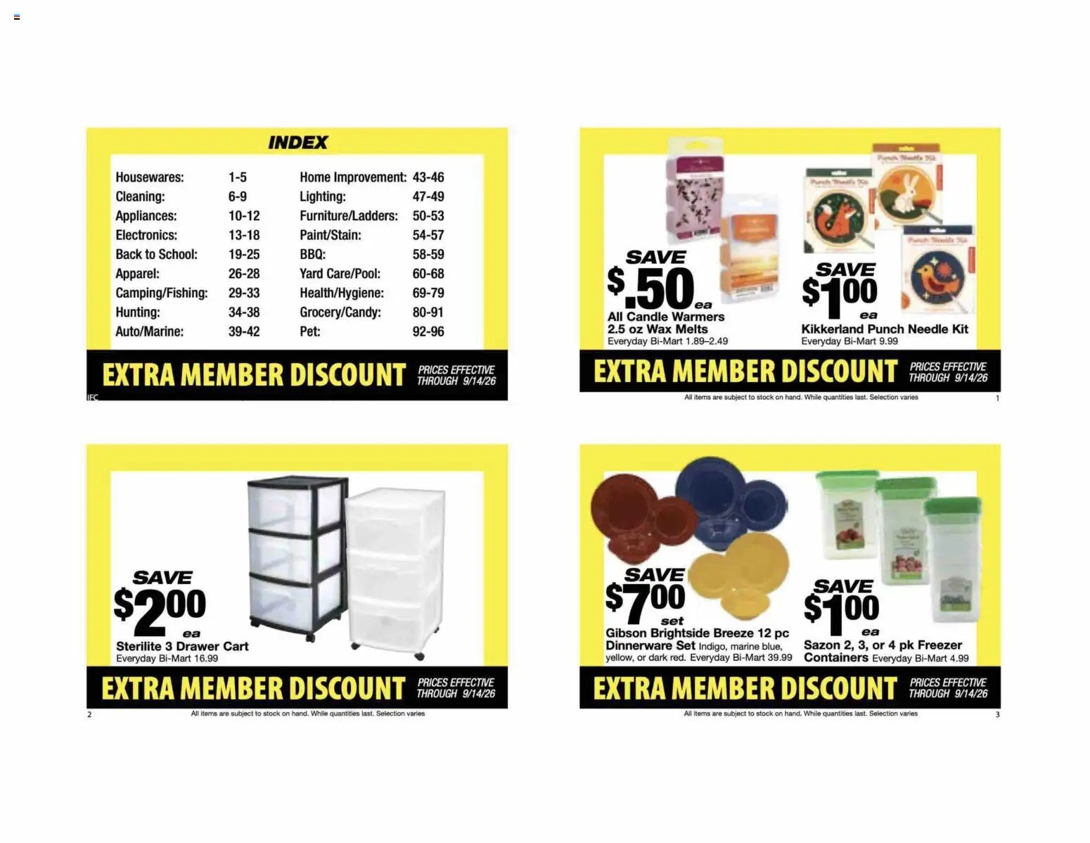Bi-Mart Extra Member Discount Book