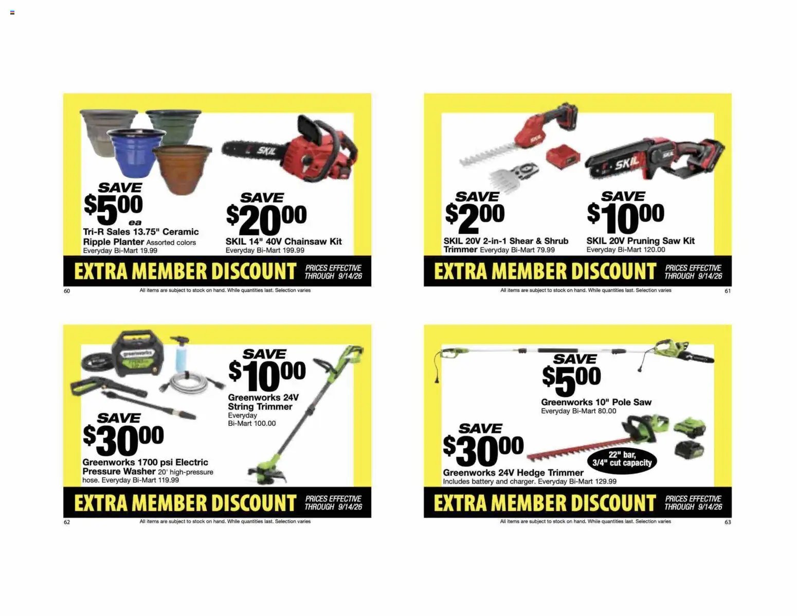 Bi-Mart Extra Member Discount Book