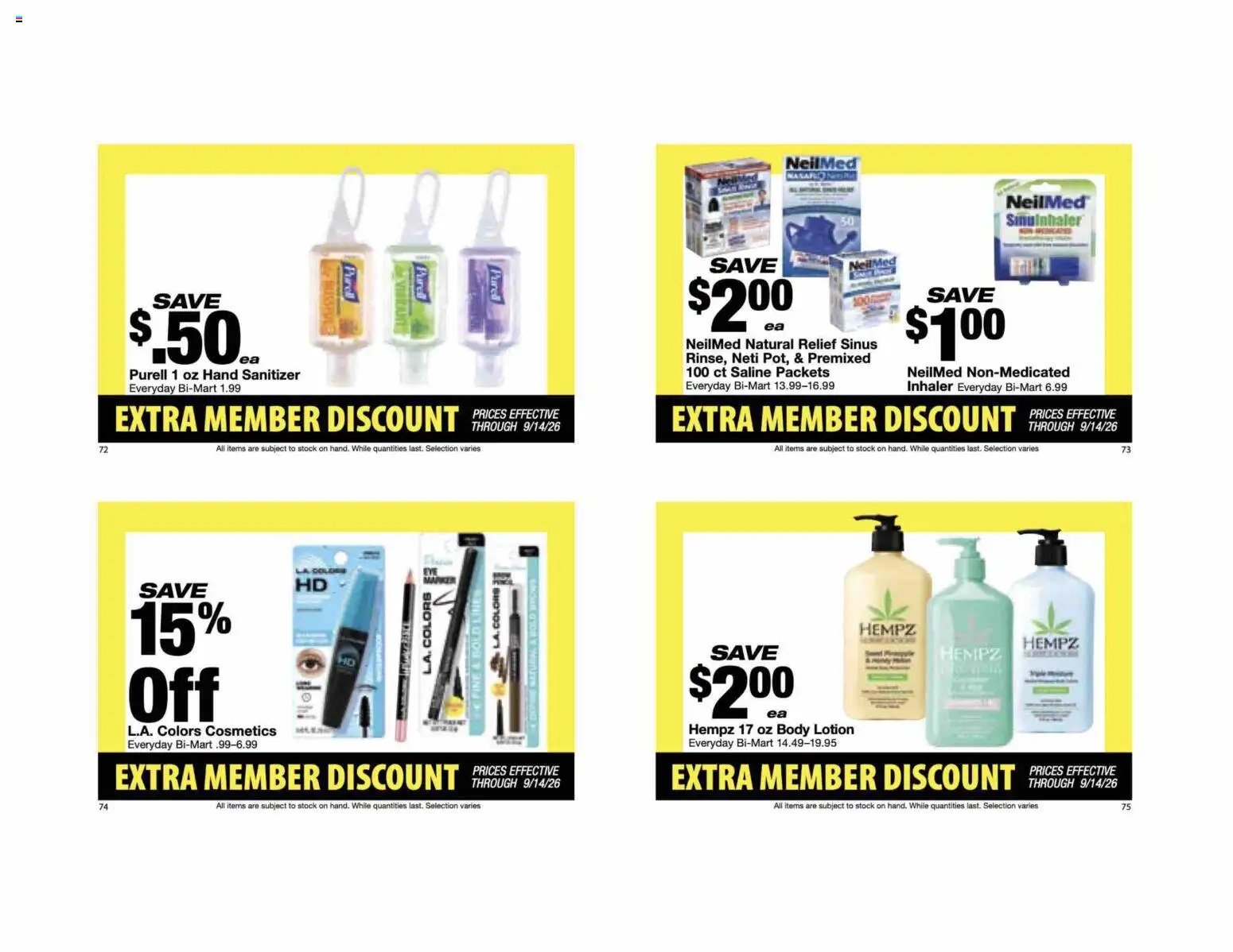 Bi-Mart Extra Member Discount Book