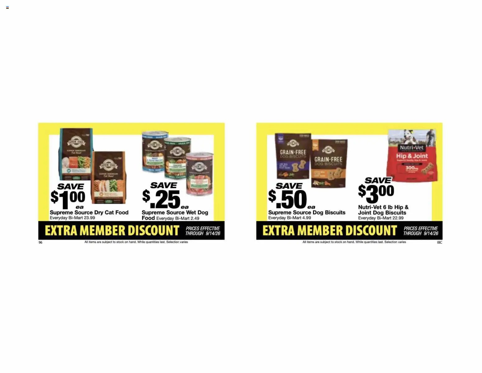 Bi-Mart Extra Member Discount Book