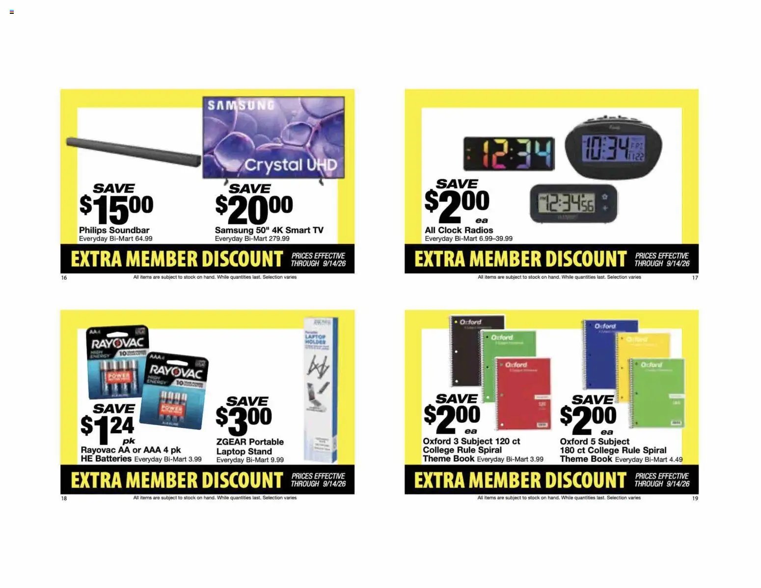 Bi-Mart Extra Member Discount Book