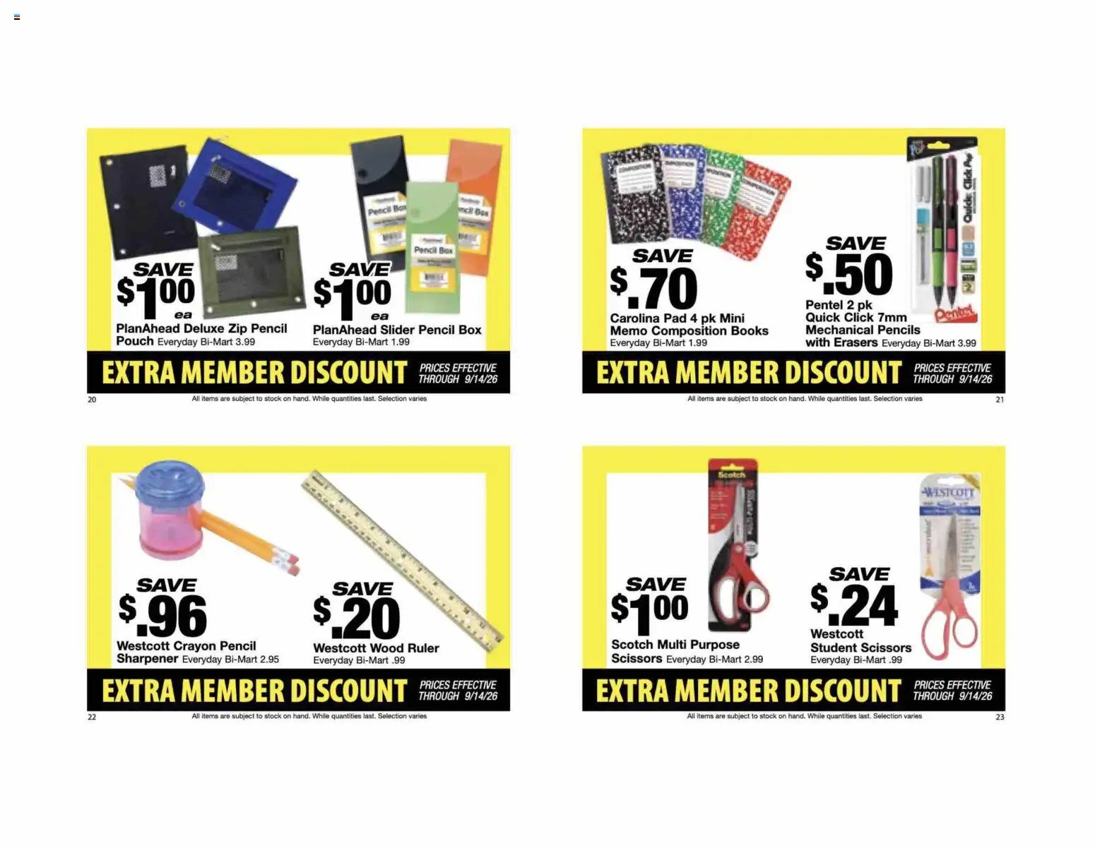 Bi-Mart Extra Member Discount Book